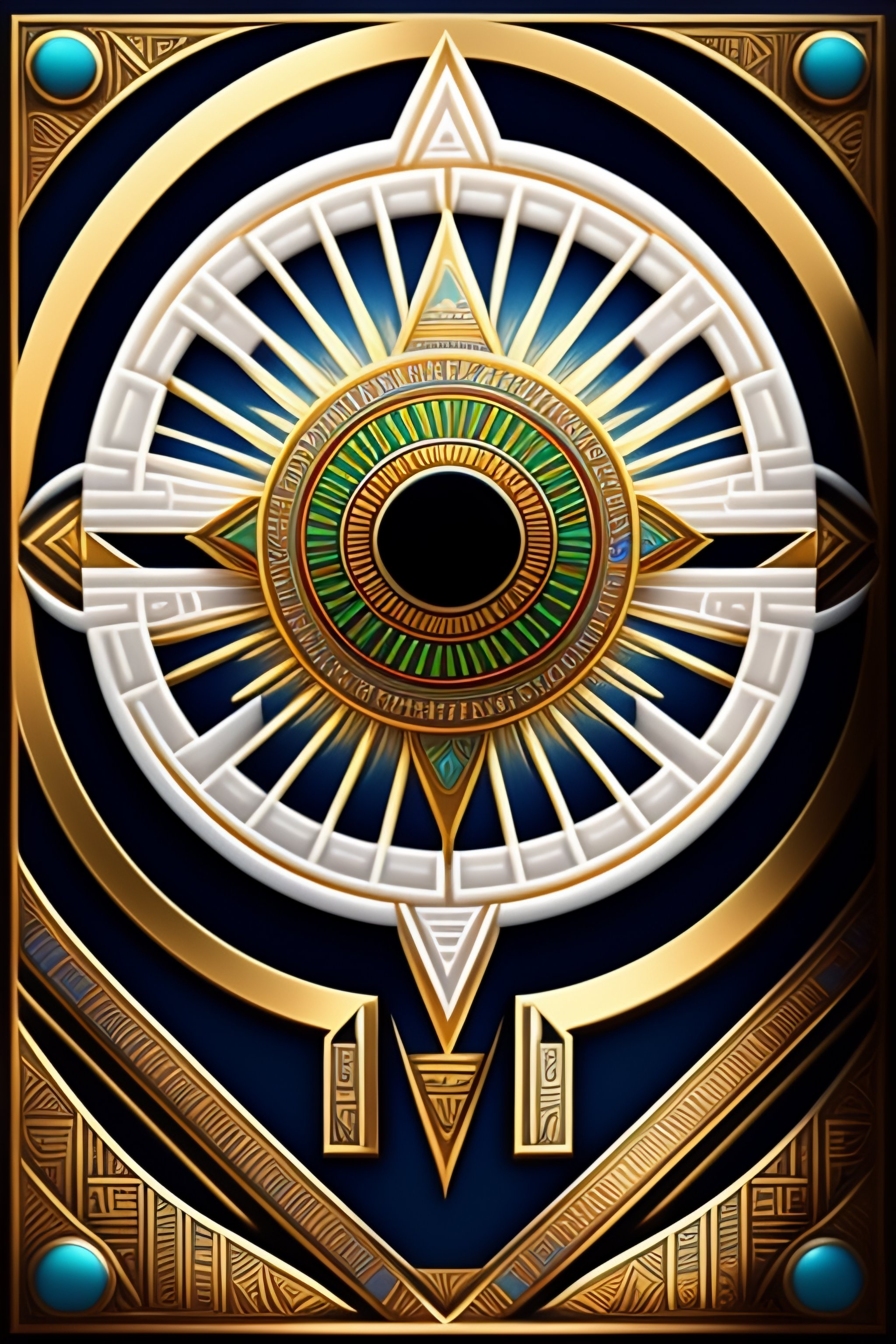 Lexica - 2d geometric egyptian eye god , white backgound