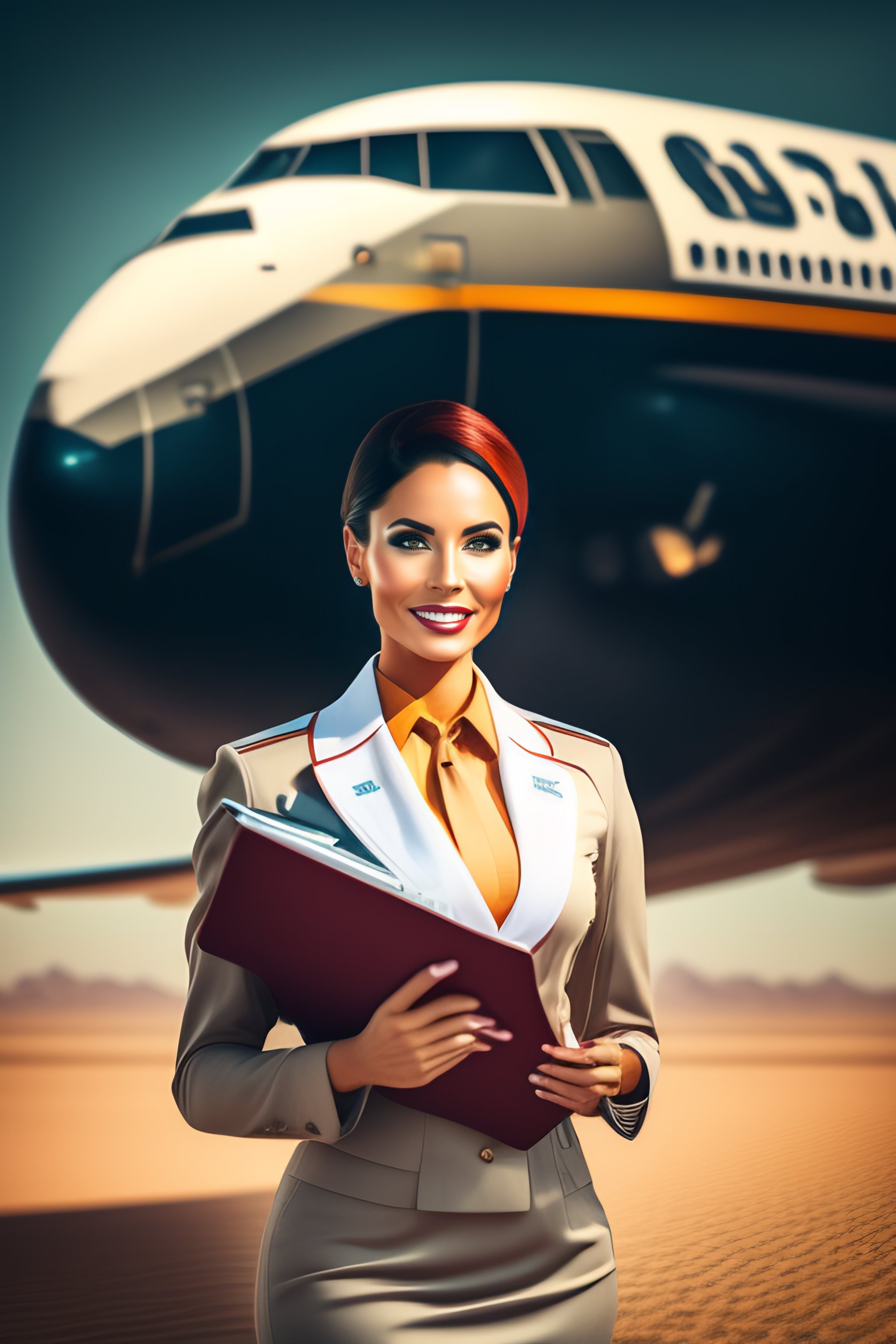 Lexica - Book cover of a Flight attendant in a modern day with this ...