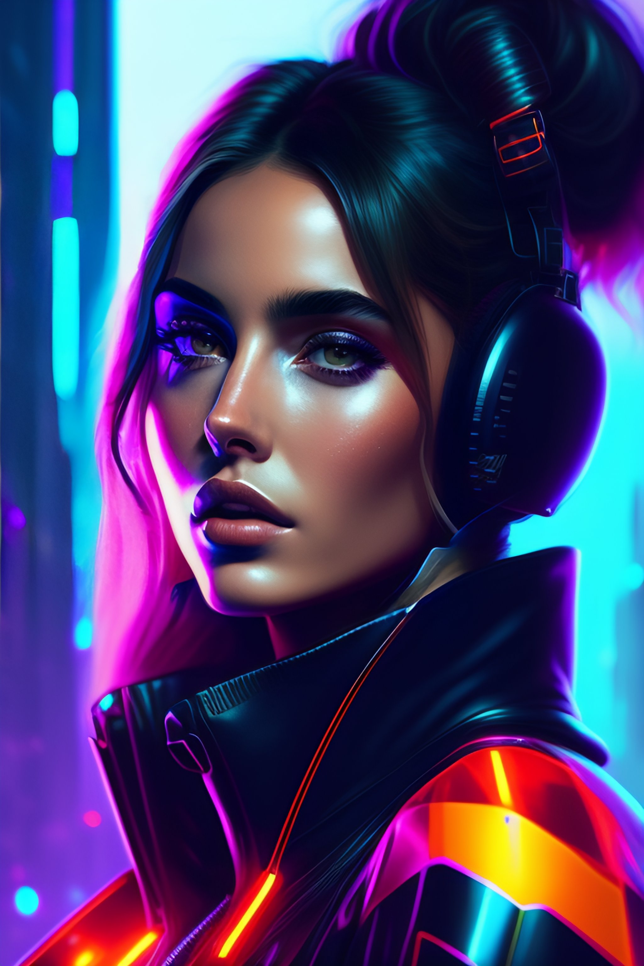 Lexica - Ana de armas, detailed portrait Neon Operator Girl, cyberpunk ...