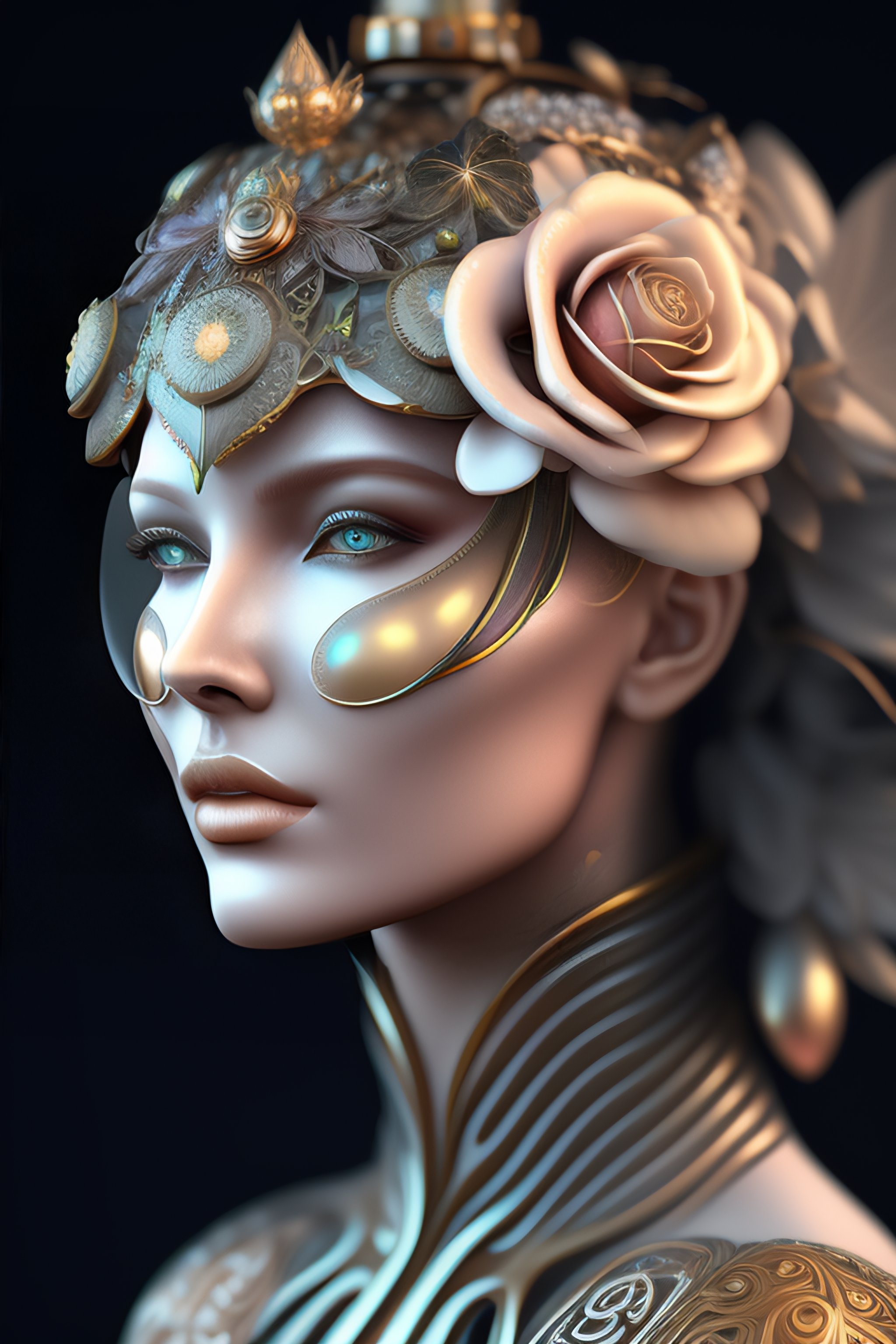 Lexica - Mythical dreamy black and white organic bio-mechanical spinal ...