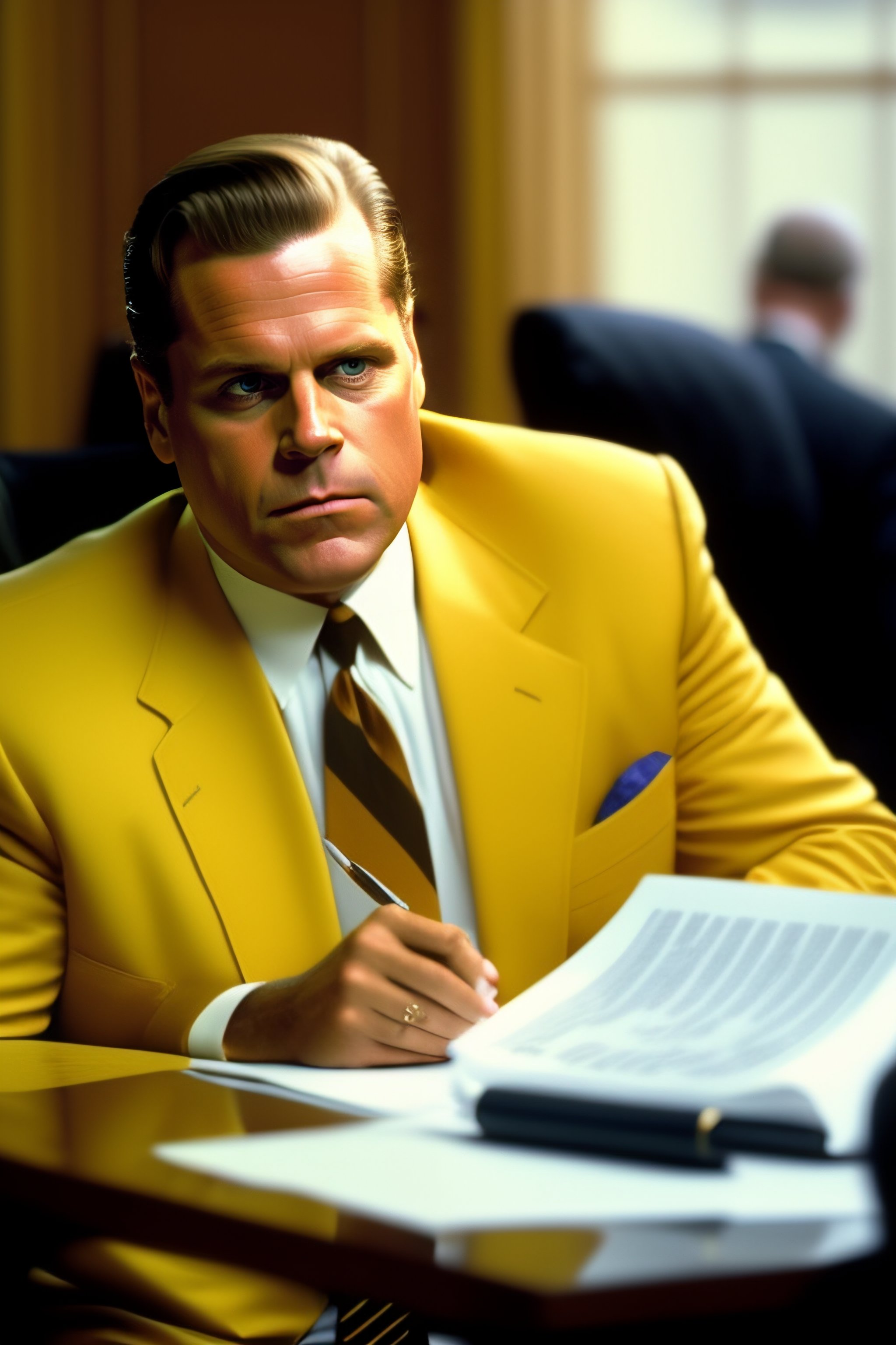 Lexica Lionel hutz, lawyer from the simpsons, using a yellow legal