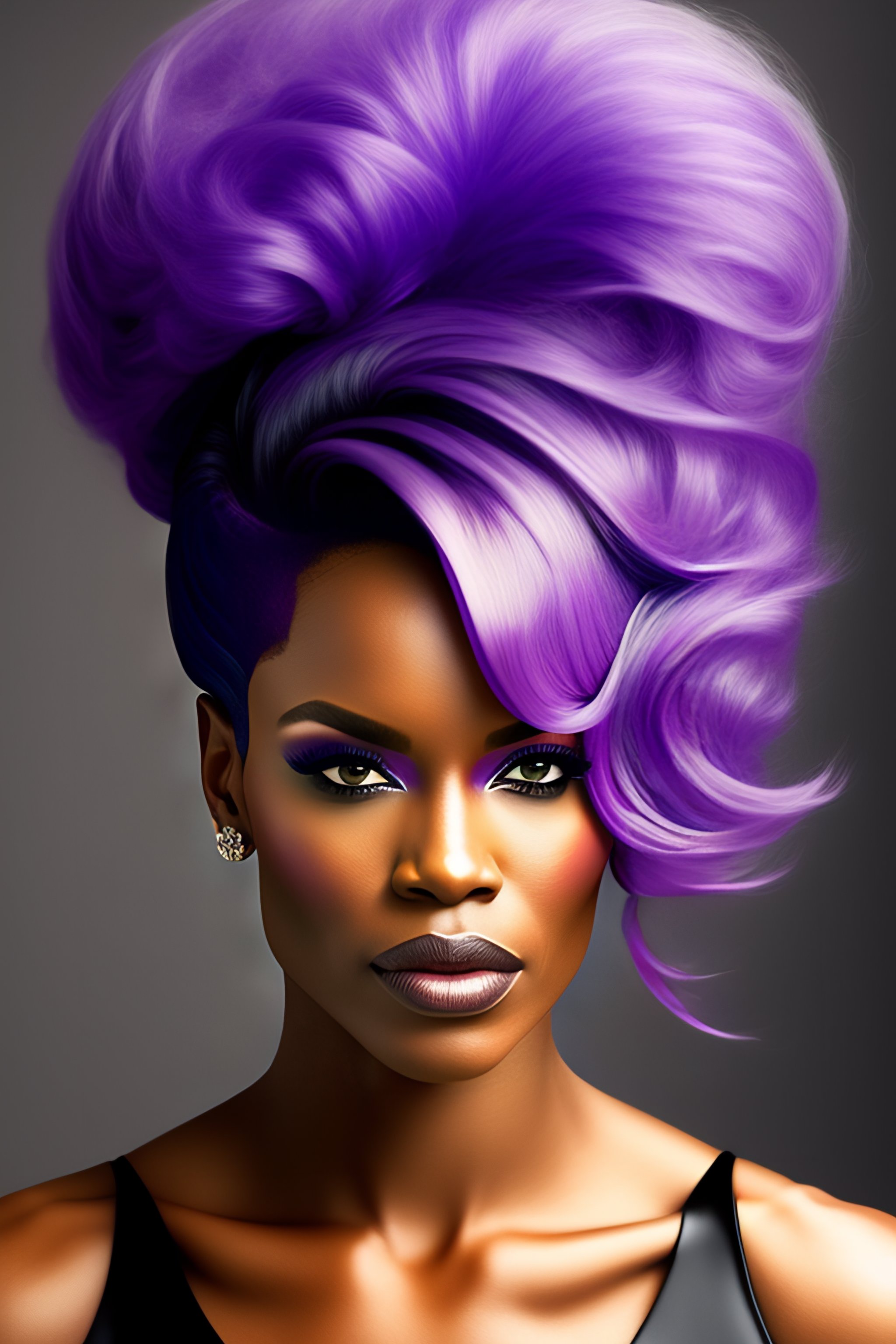 Lexica - Purple female with hair on sides of head