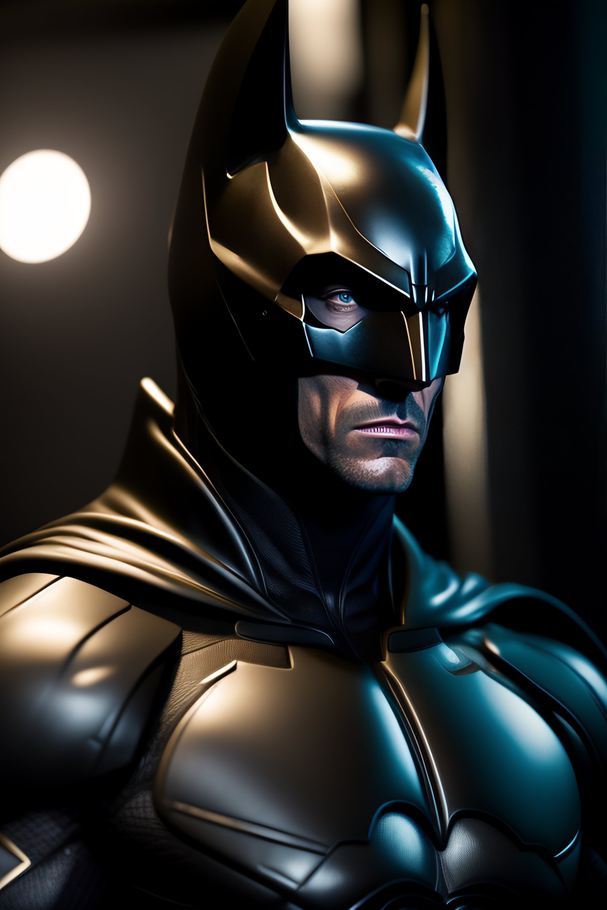 Lexica - Hugh jackman as bruce wayne with batsuit in batman movie, full body
