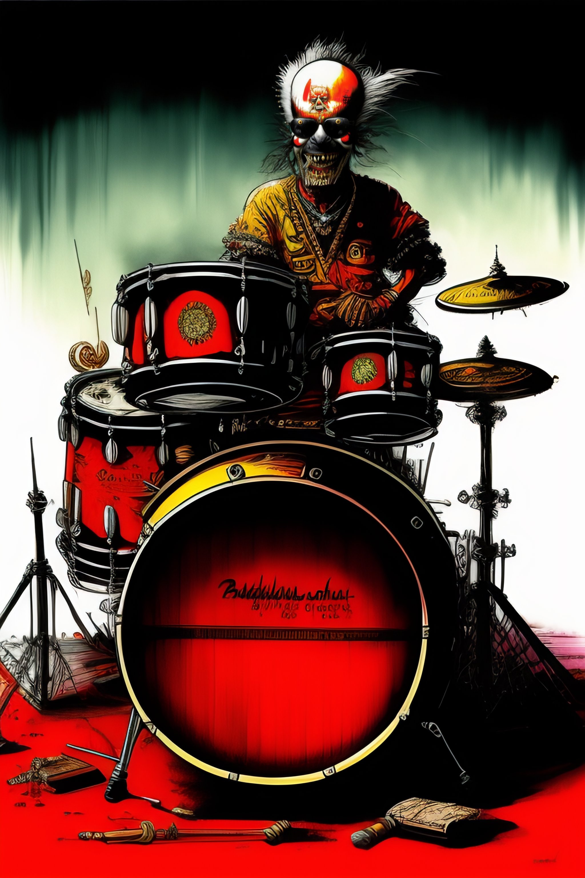 Lexica Drum set from hell by ralph steadman