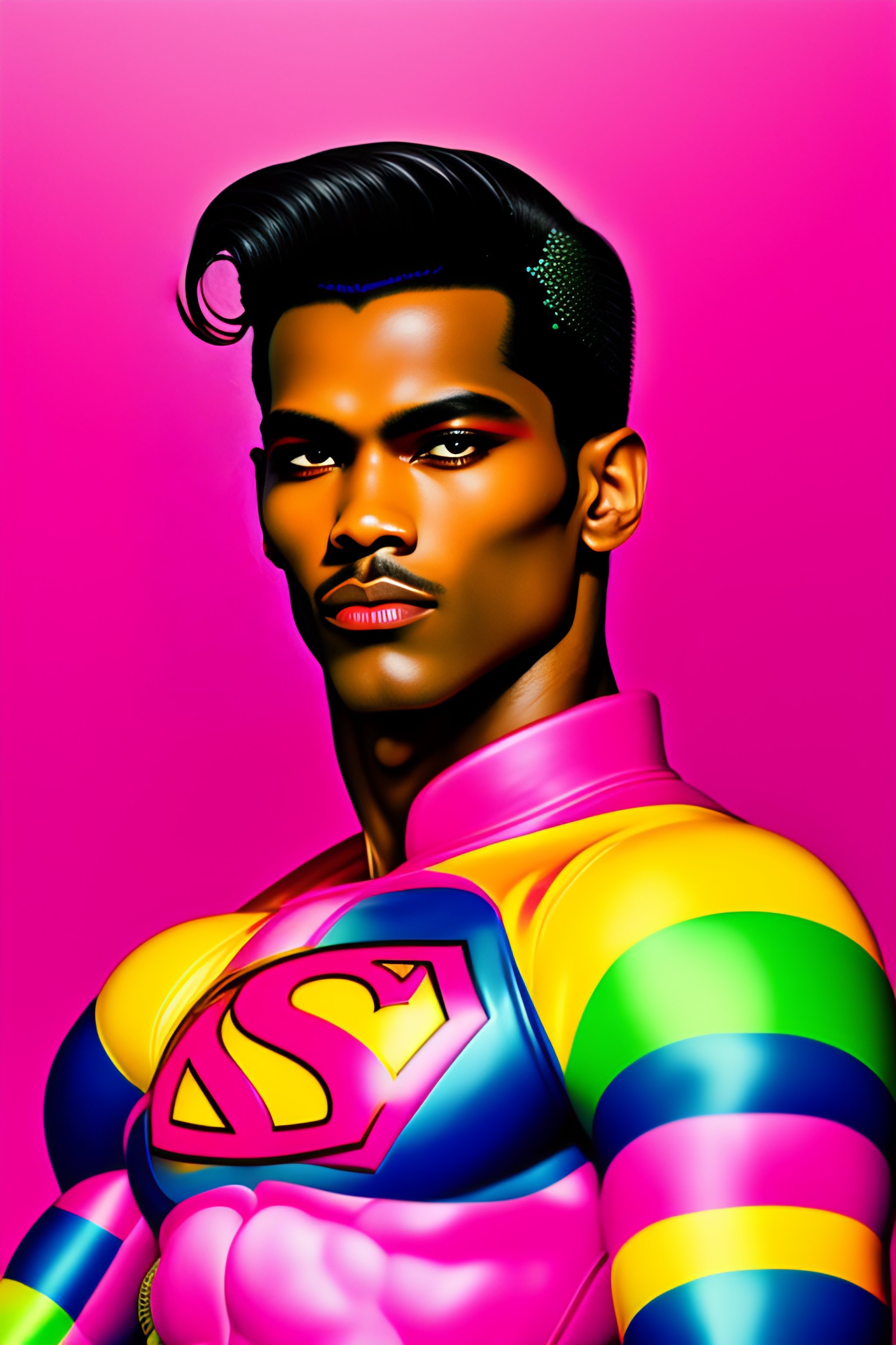 Lexica - Portrait of a super pink gay man with pink hello kitty gun