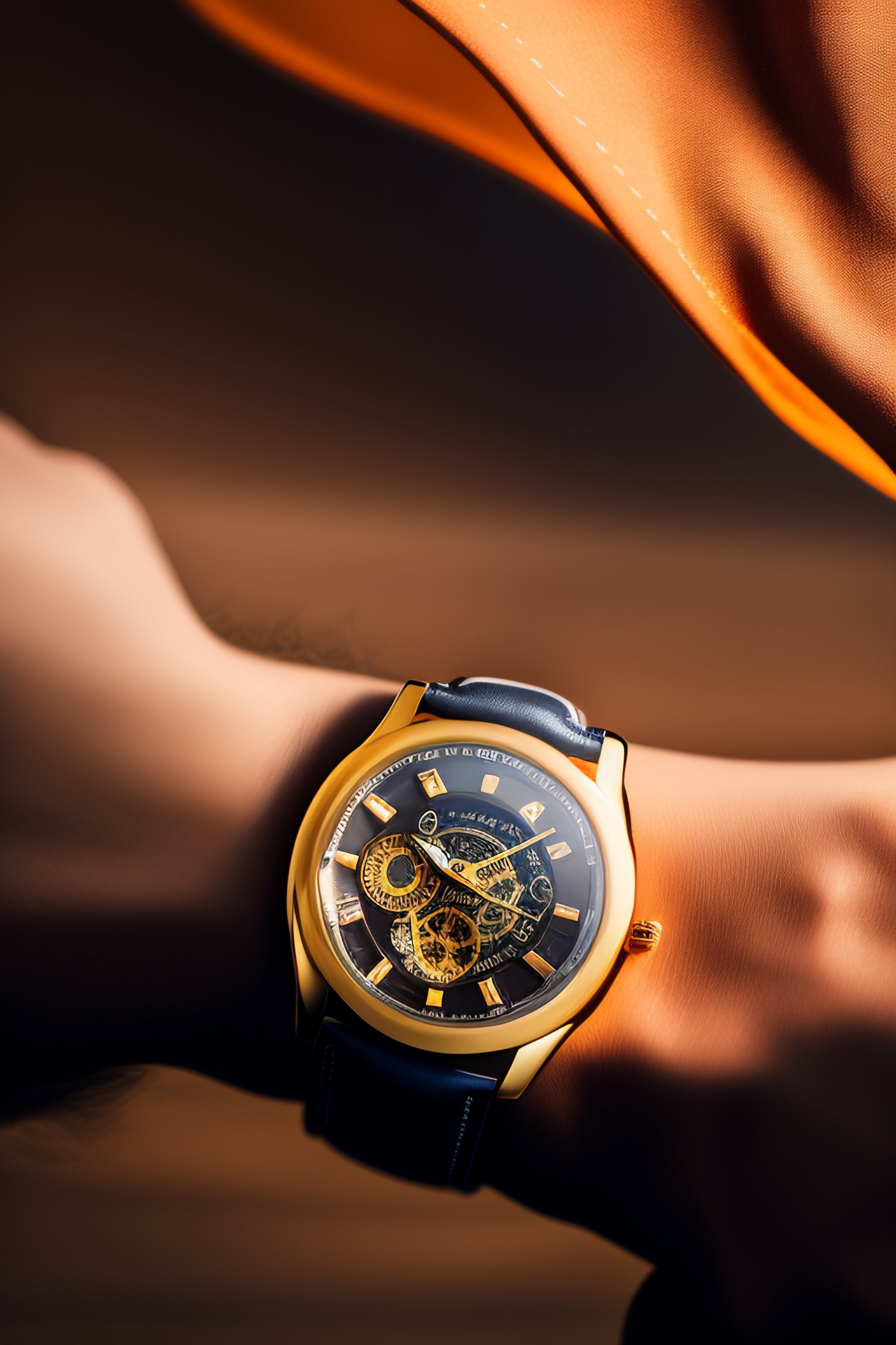 Lexica - A watch with a middlet inside eating a peanut