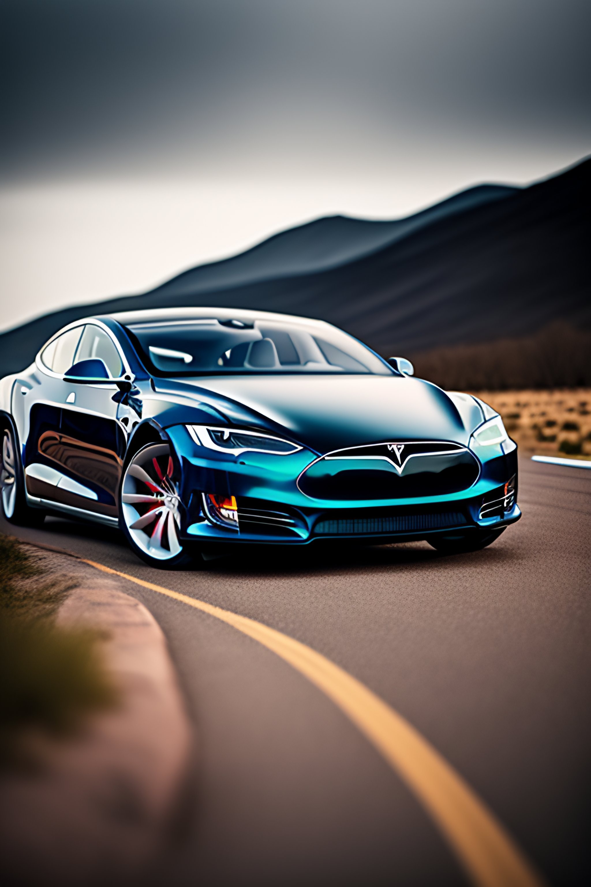Lexica - Tesla model s, gray, 3d, 4k