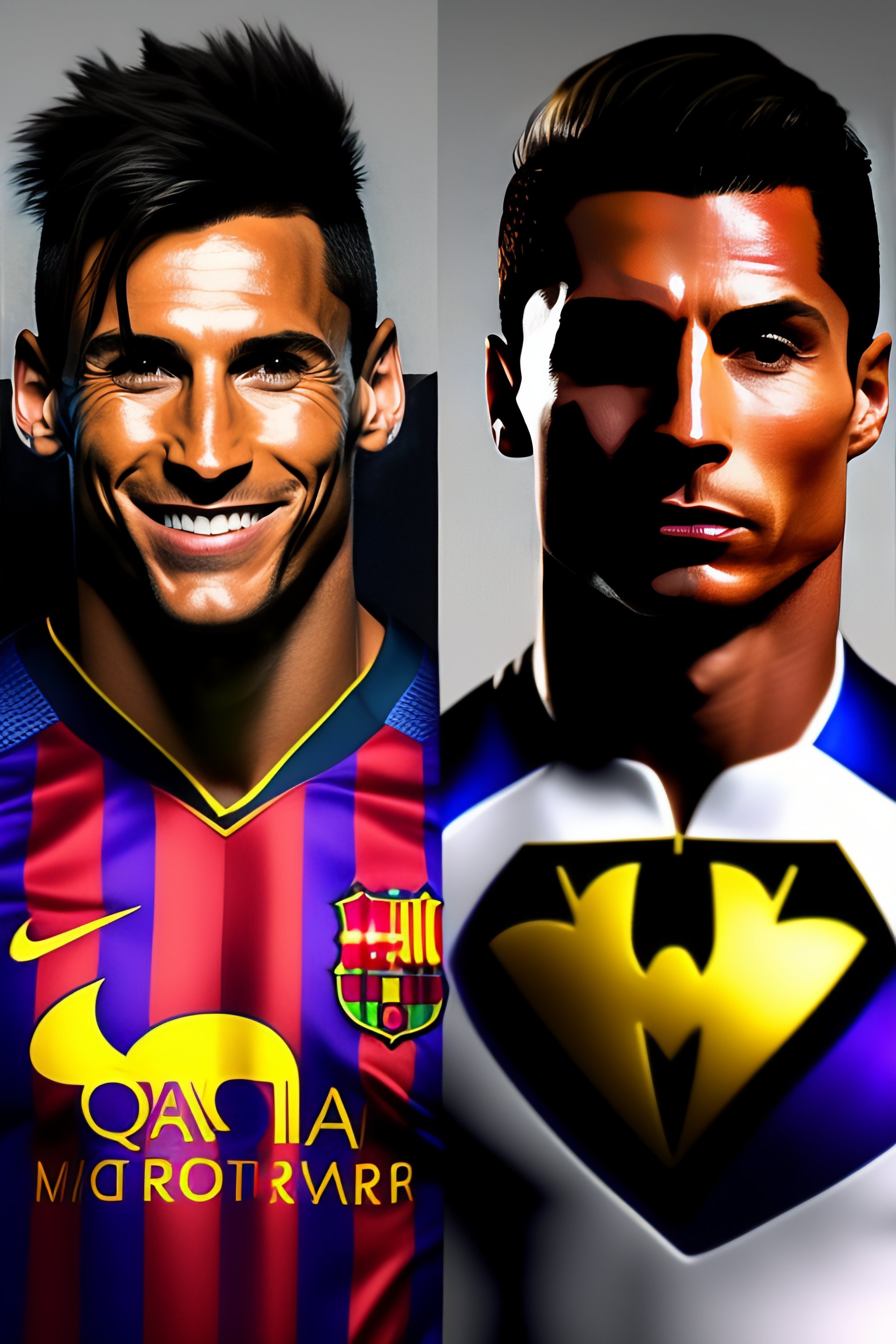 Lexica - Lionel Messi as Batman and Cristiano Ronaldo as the joker ...