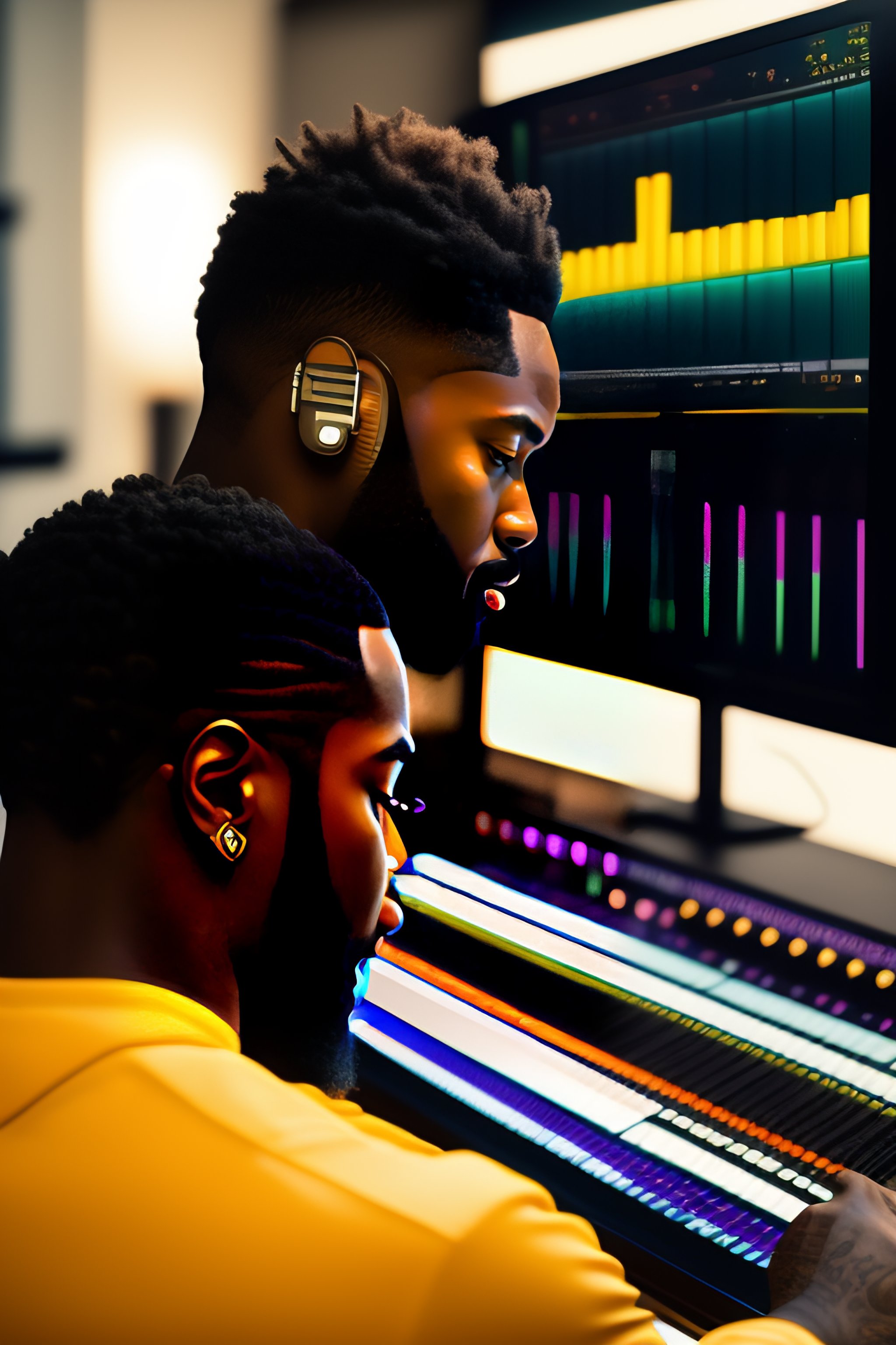 Lexica - Portrait of a man creating music in a computer using Ableton Live