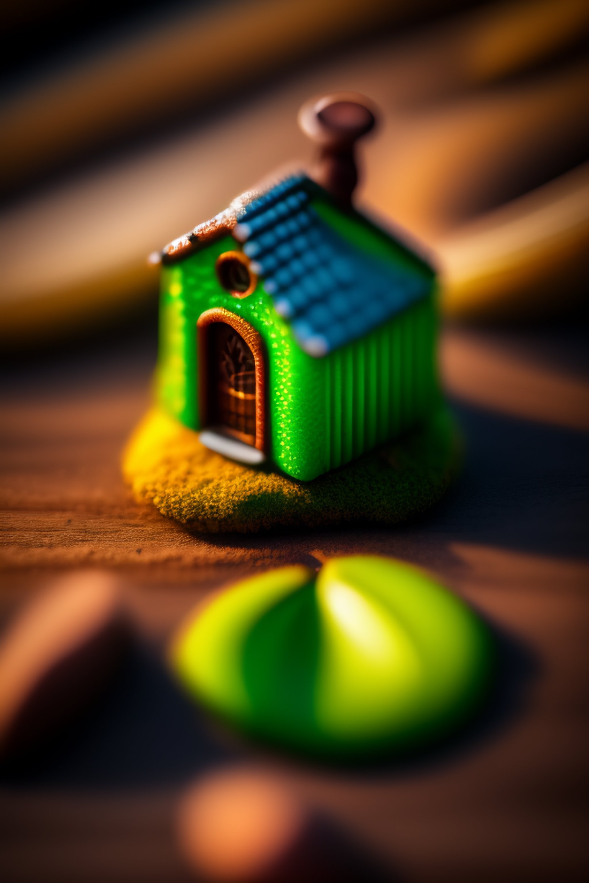lexica-tiny-macro-photo-of-a-tiny-house-on-a-big-green-leaf-nikon
