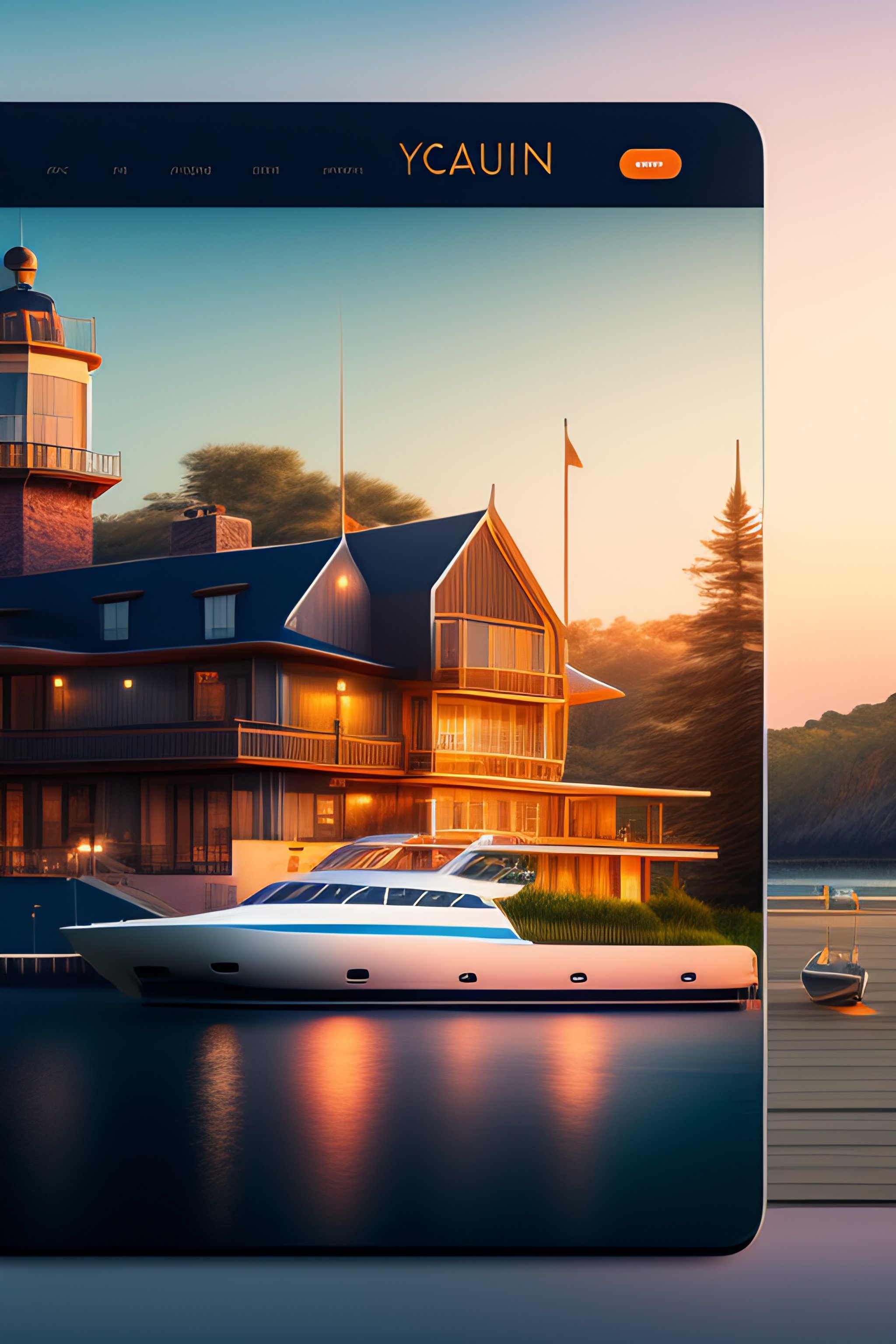 Lexica - Landing page ux/ui young yacht club at cacun photorealistic
