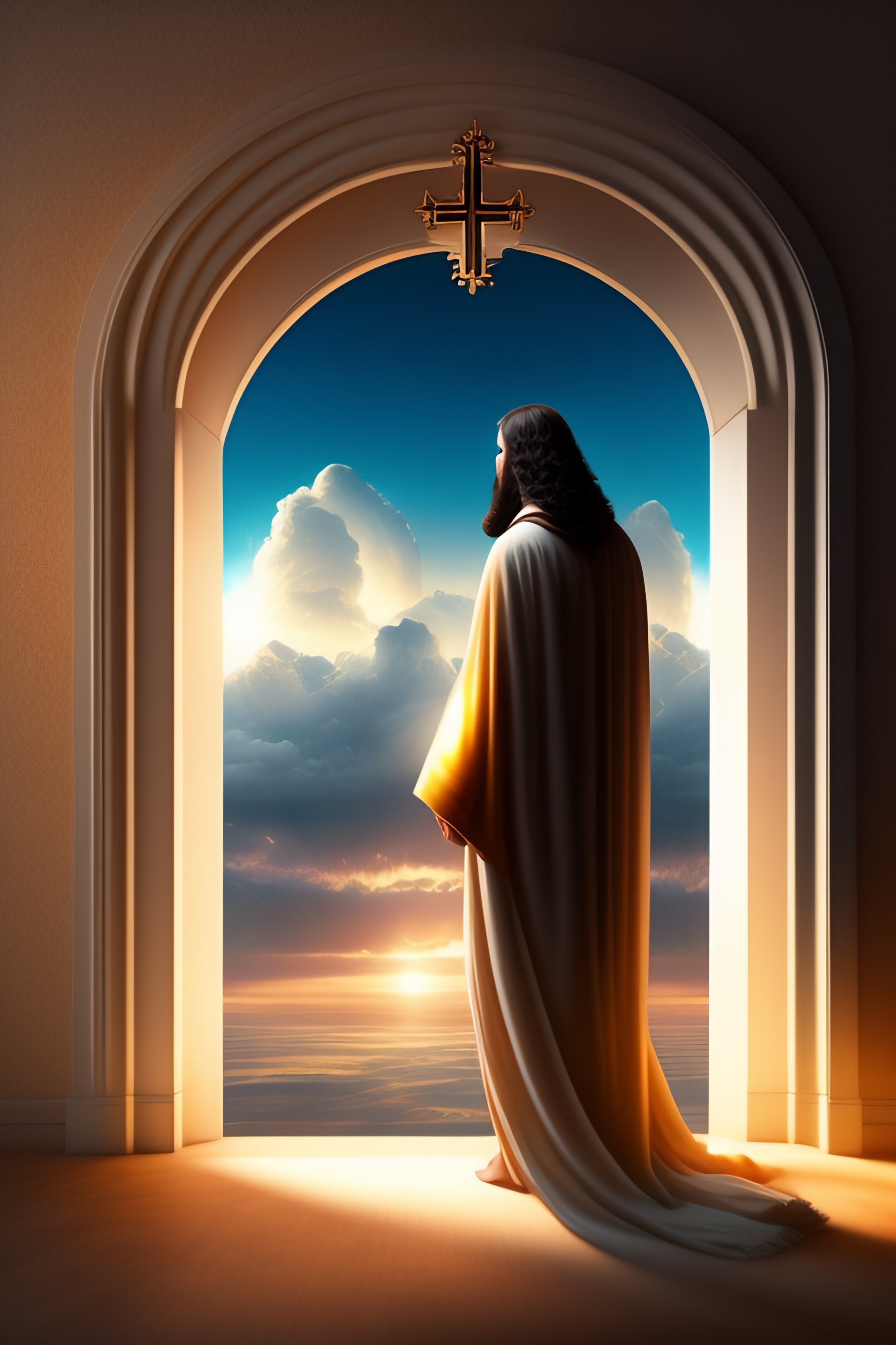 Lexica - Christ, catholic, god, beautiful robe, background with clouds ...