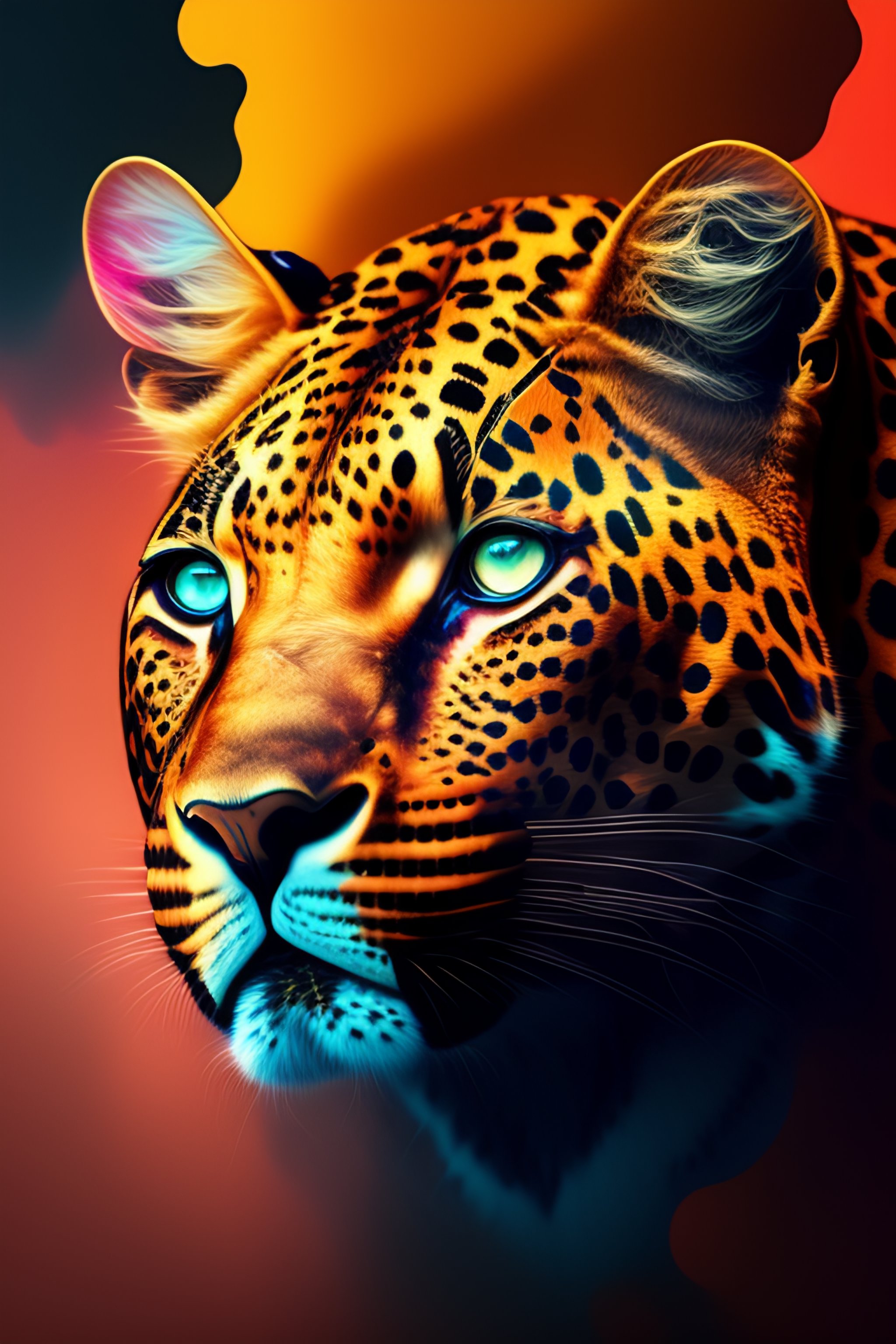 Lexica - Leopard head alberto seveso art, colourful, water ink, ink ...