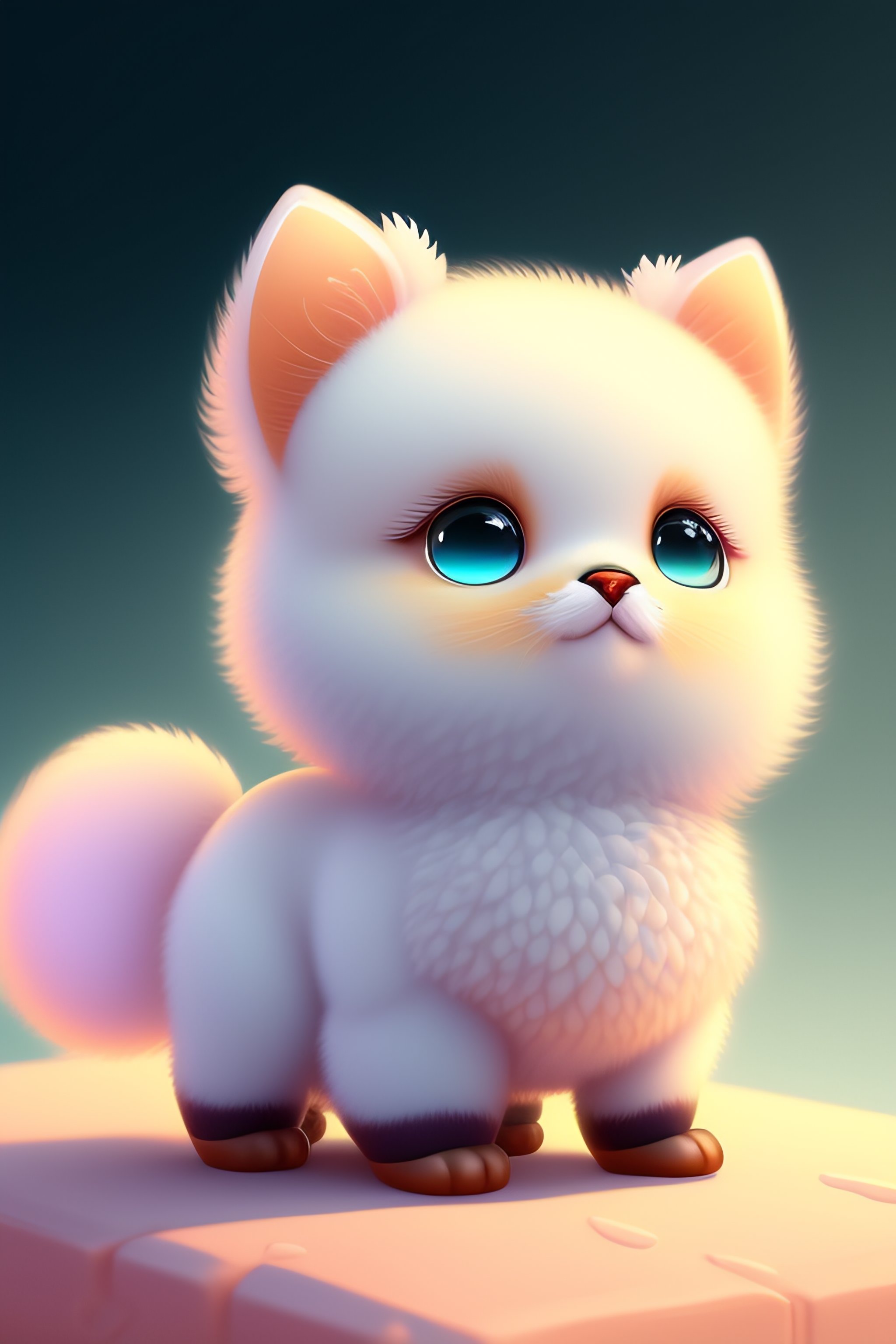 Lexica - Cute and adorable fluffy baby cat, fantasy, dreamlike, super cute,  trending on artstation