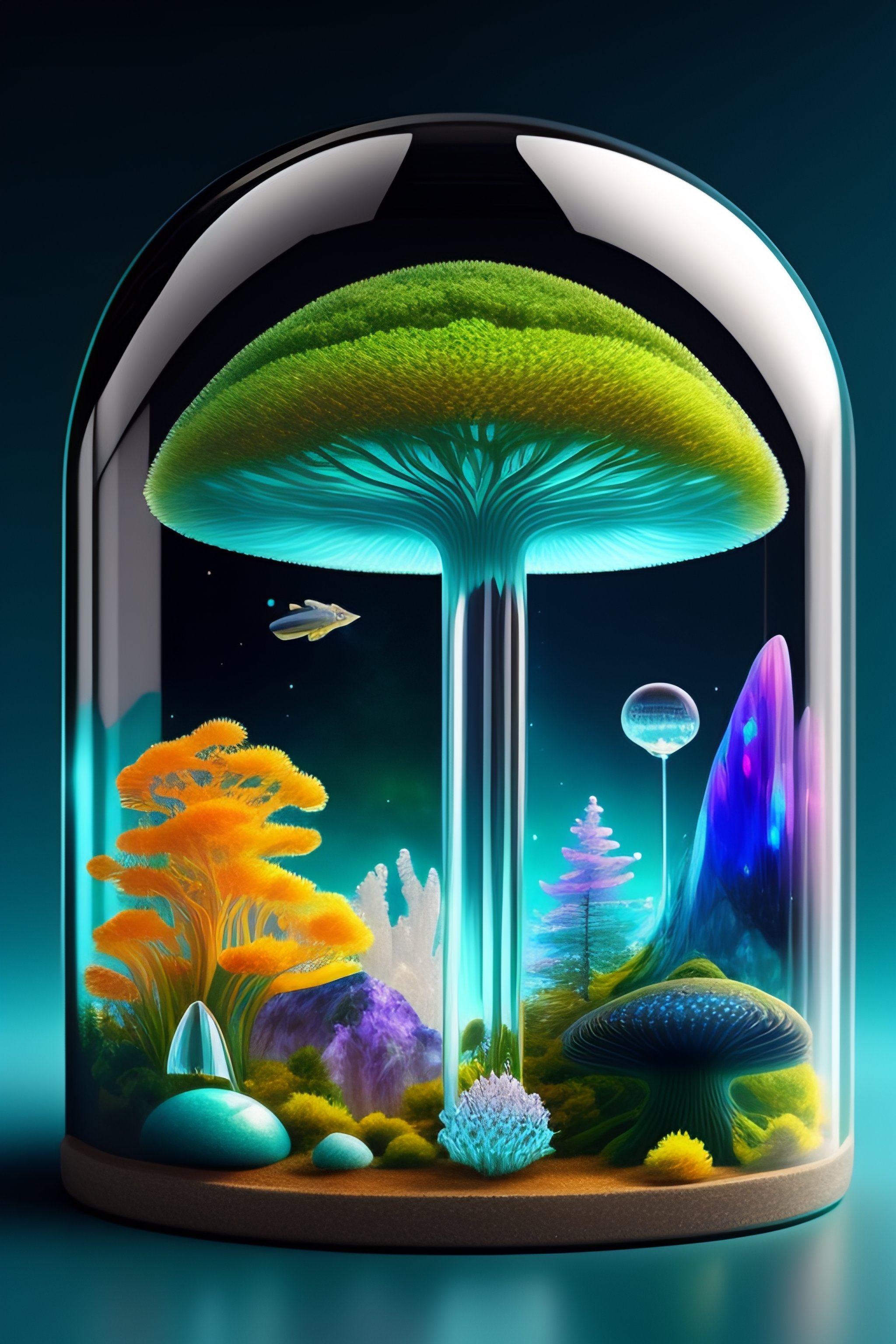 Lexica - Glass mushrooms, archipelago, alien world, nebula, ocean ...