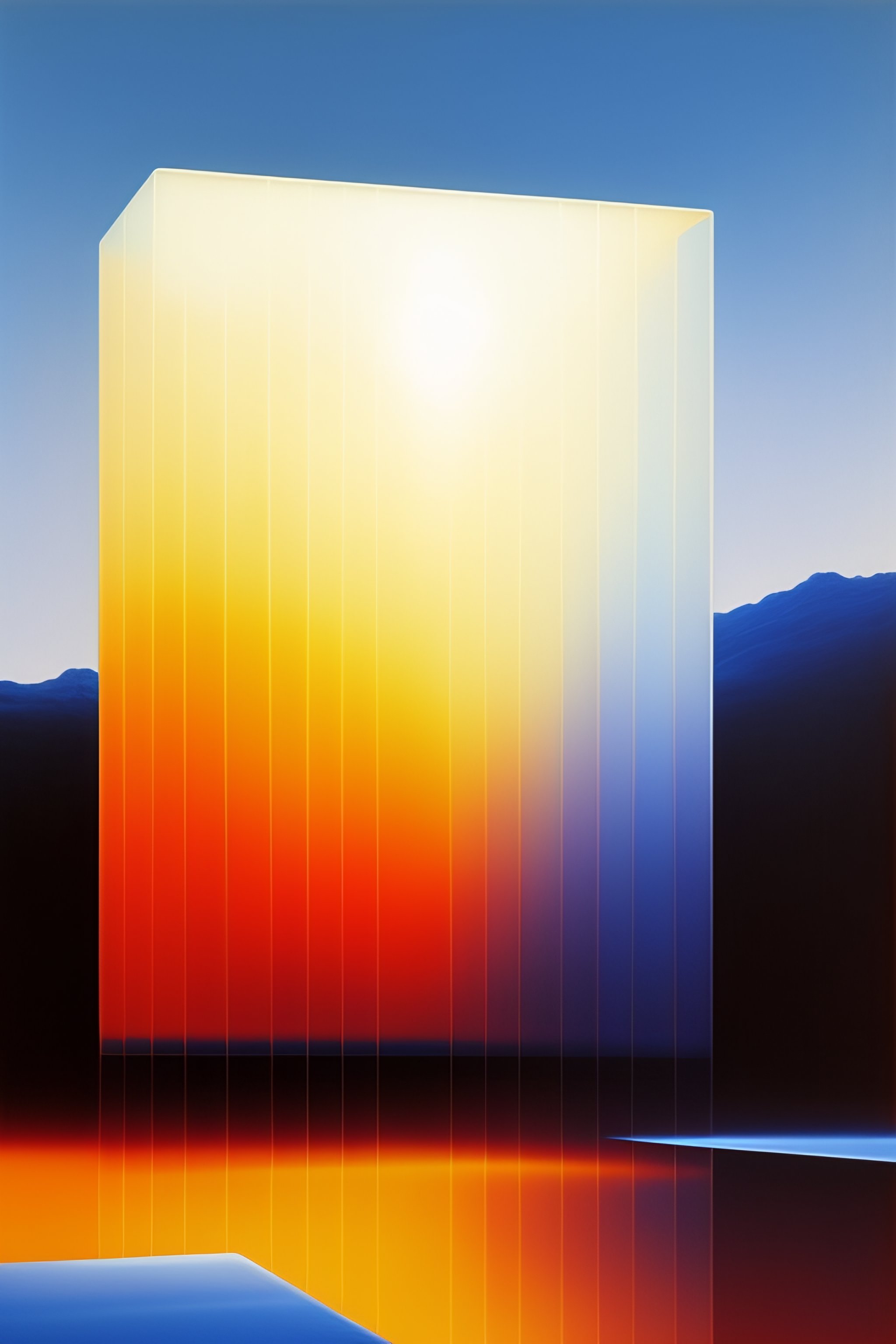 Lexica - A very complex gigantic reflective glowing tesseract rectangle ...