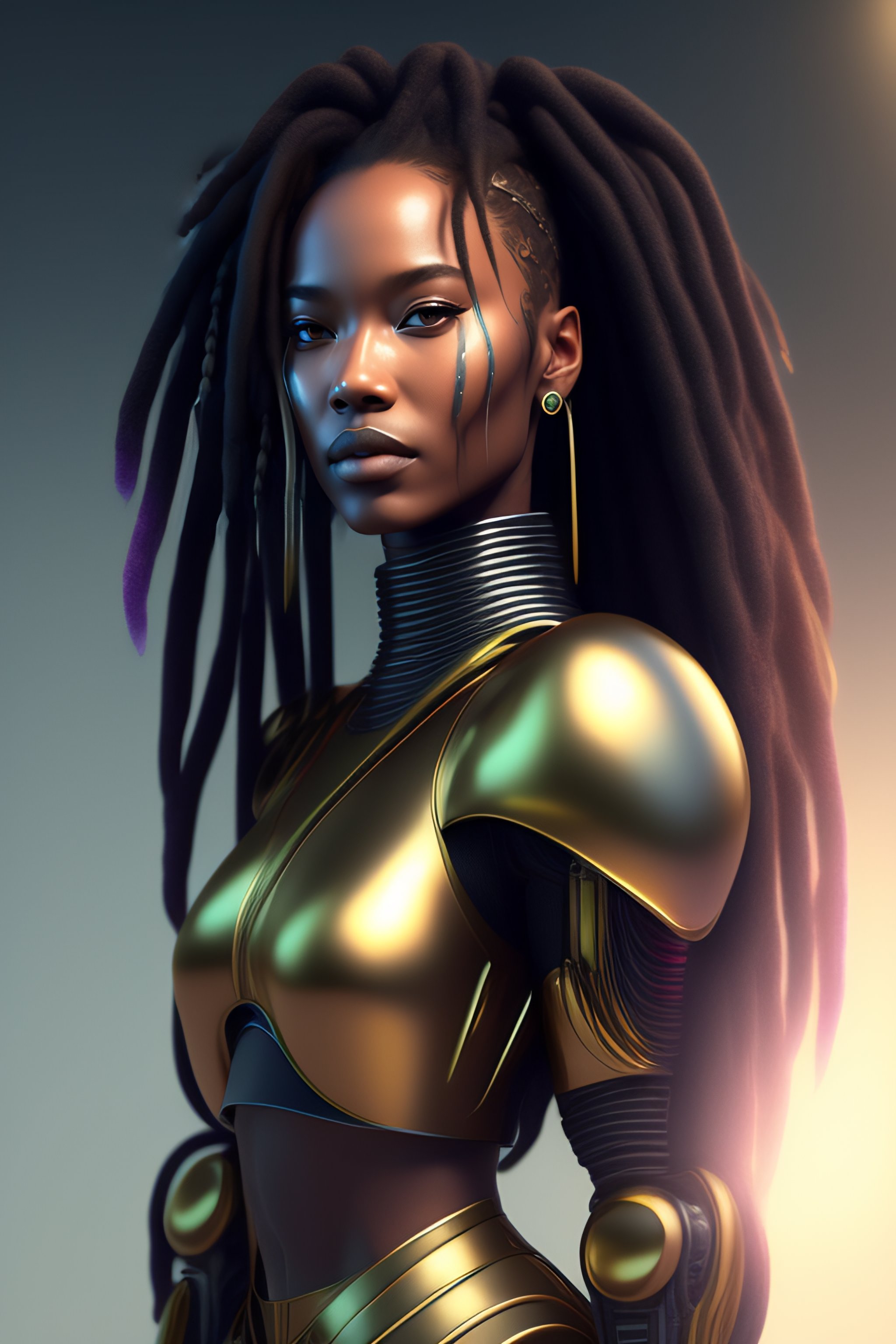 Lexica - True alien, dreadlocks, ultra-realistic, warpaint, robot body ...