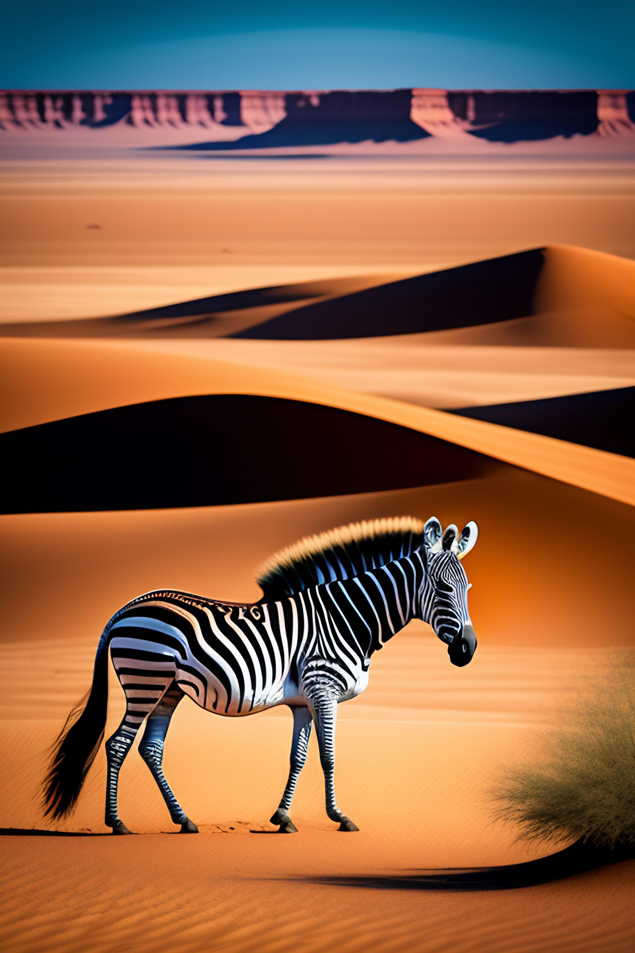 Lexica - Zebra dancing in the desert