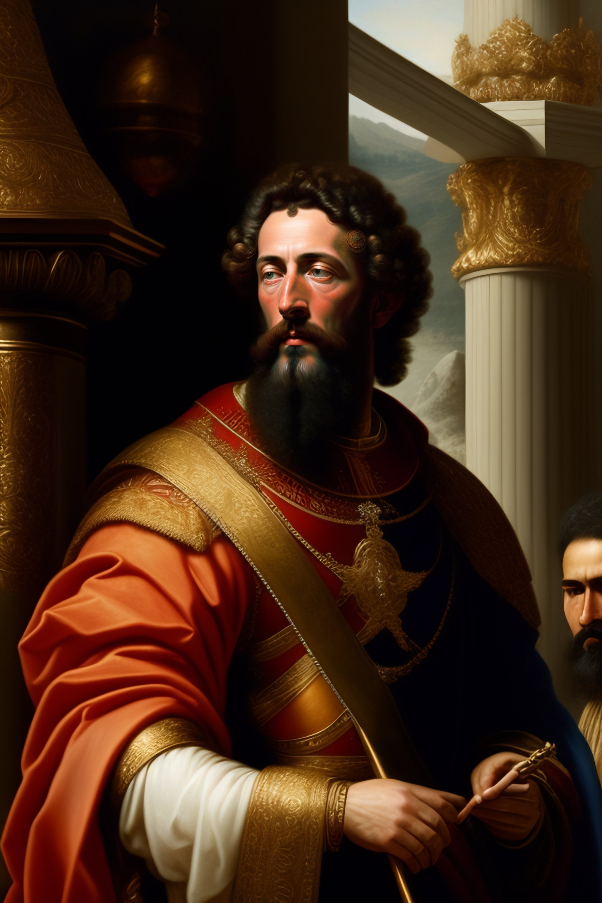 Lexica - Portrait of marcus aurelius leading army to war