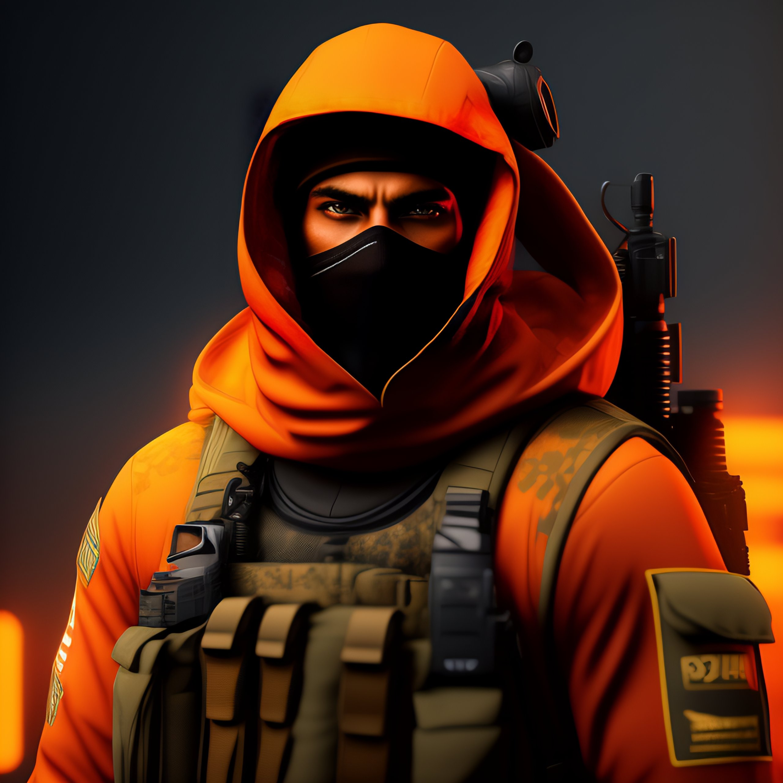 Lexica - Cs-go Anti-terrorist Sniper Man, Using Balaclava, With 