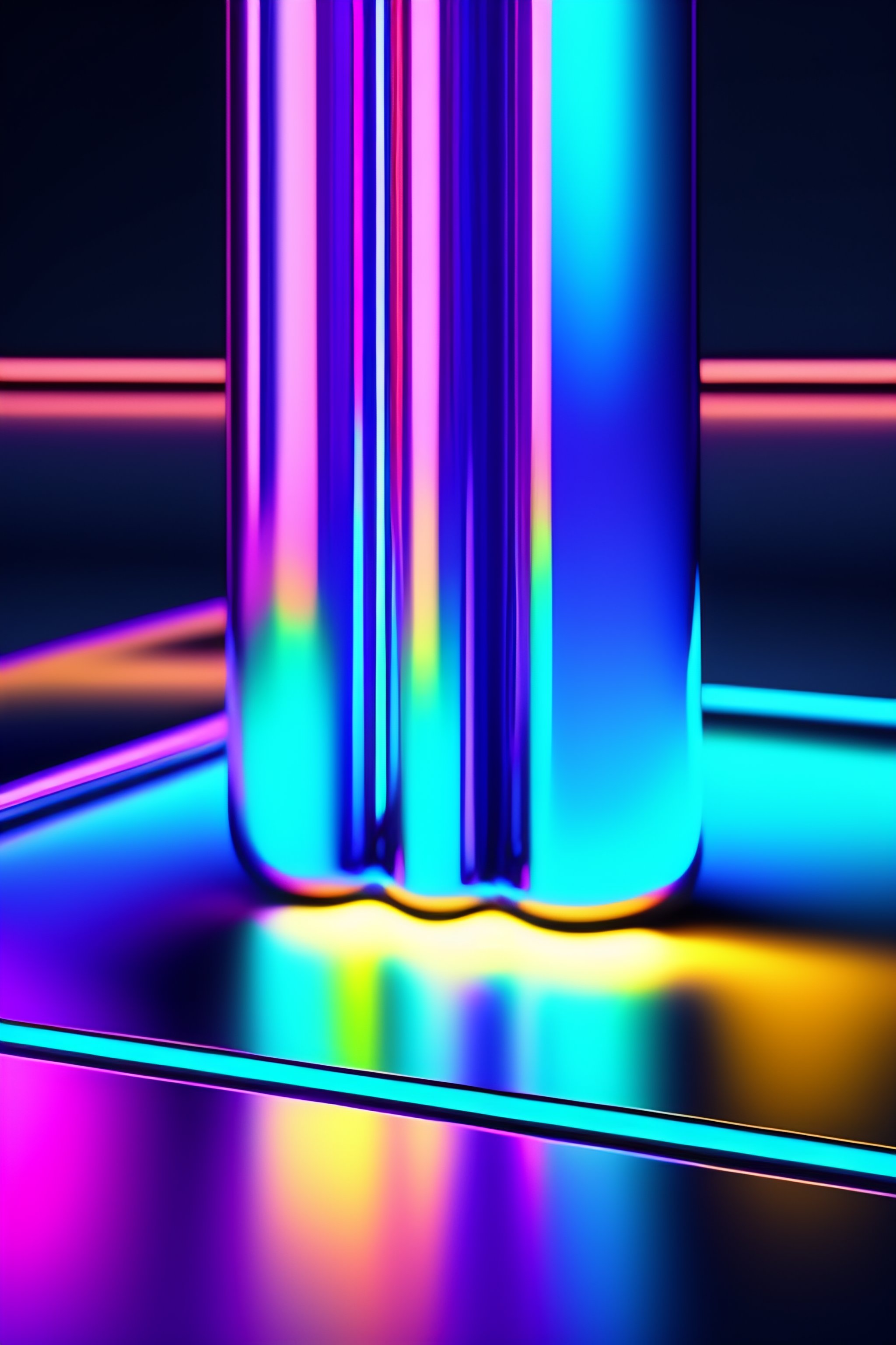Lexica Liquid neon chrome with mirror gloss 4k hyperrealism
