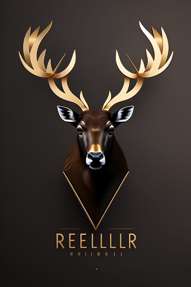 Lexica Modern reindeer logo with brand name is Three Reindeers