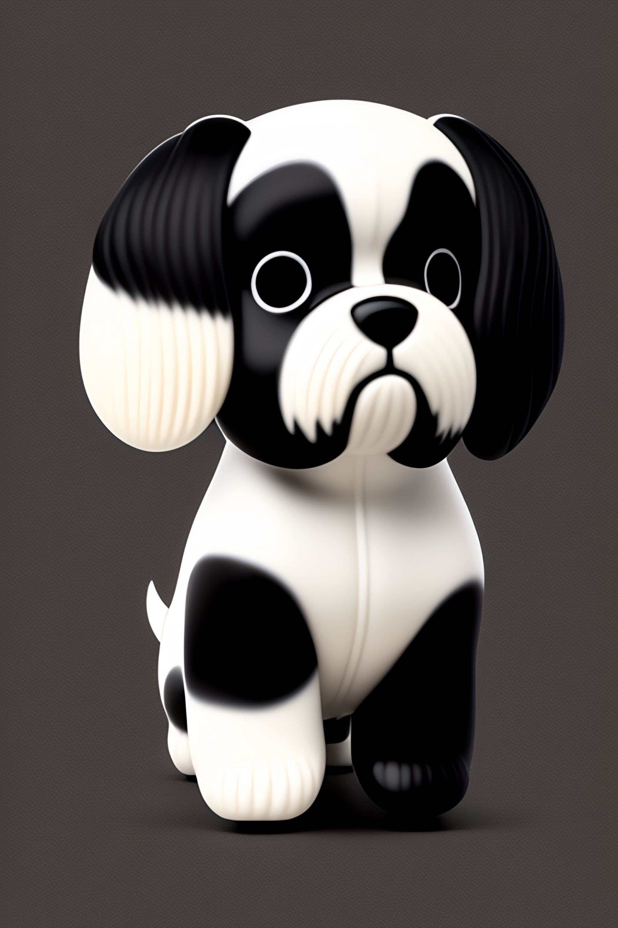 Poofy Shih-Tzu Black & White - BrainyZoo Toys