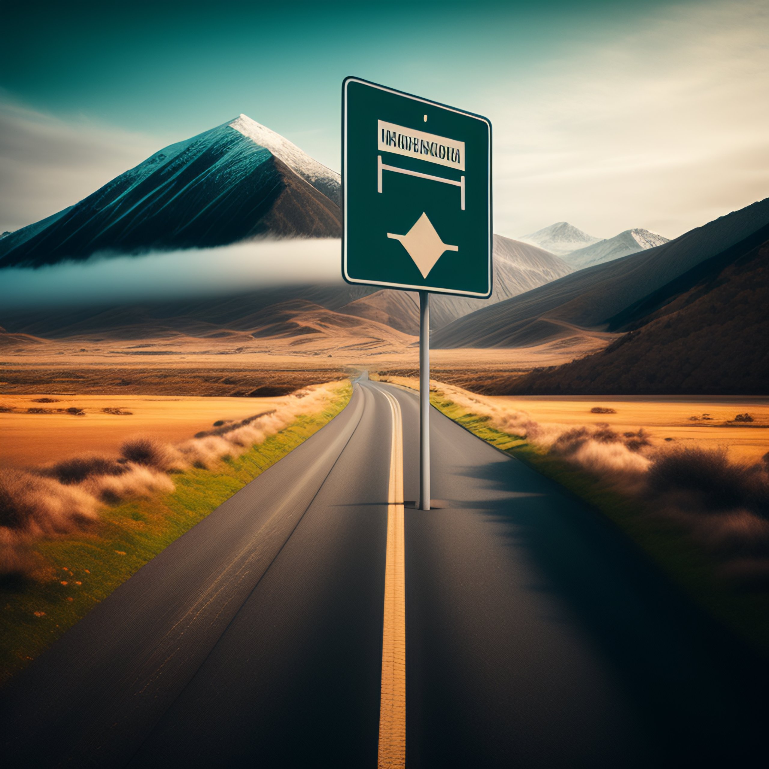 Lexica - Left direction road sign