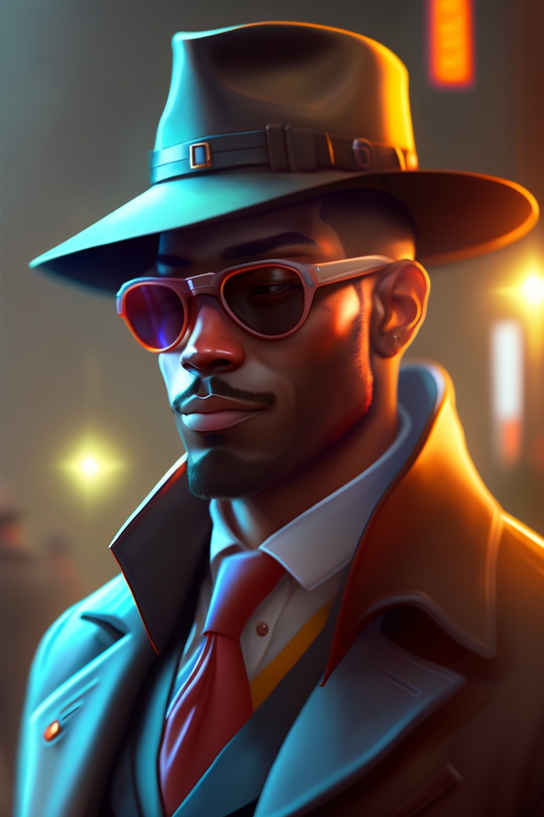 Lexica - A man wearing a fedora hat, sunglasses, trenchcoat and a gas ...