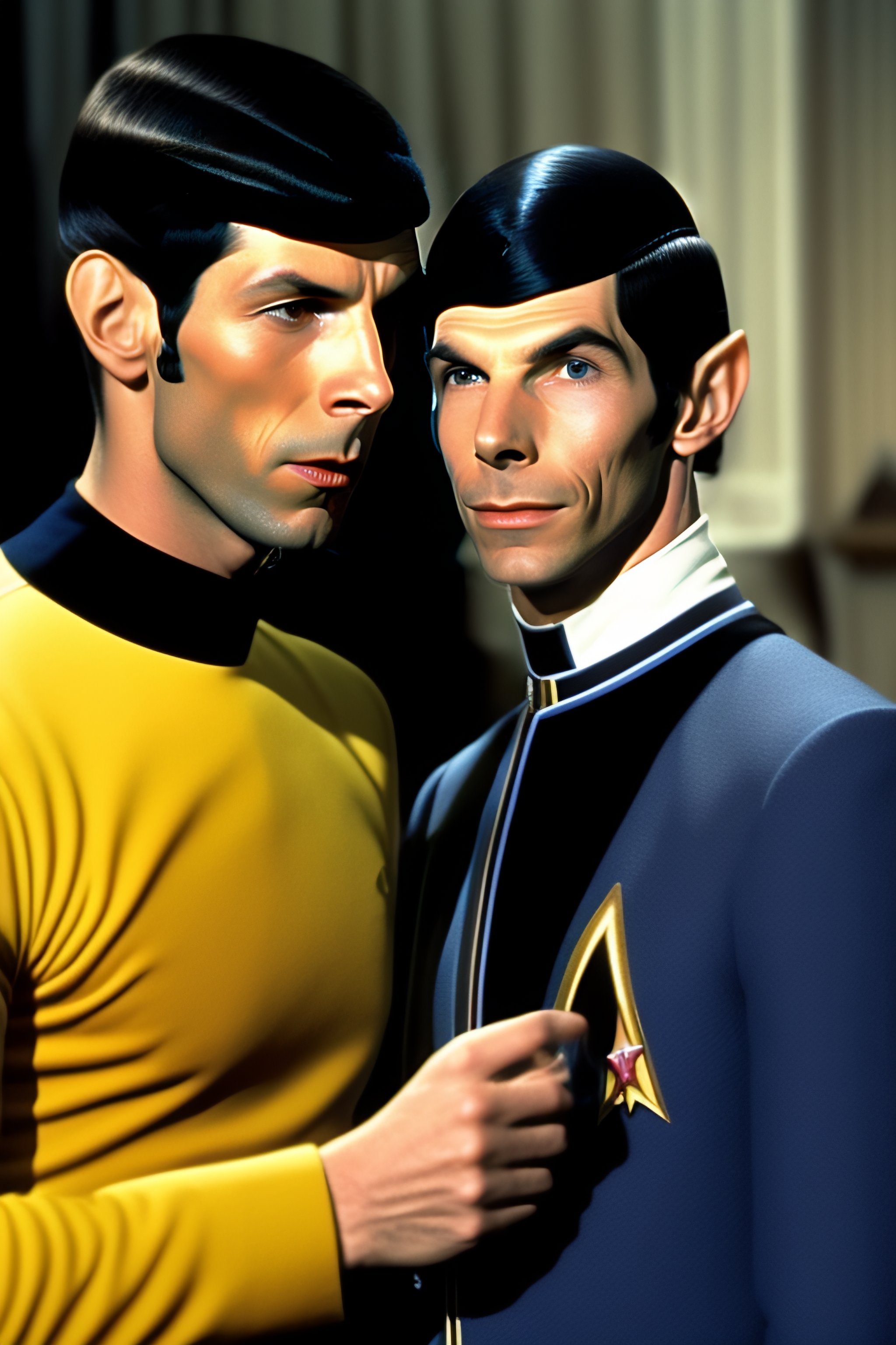 Lexica - Young Leonard Nimoy as Spock. Spock is talking to a female ...