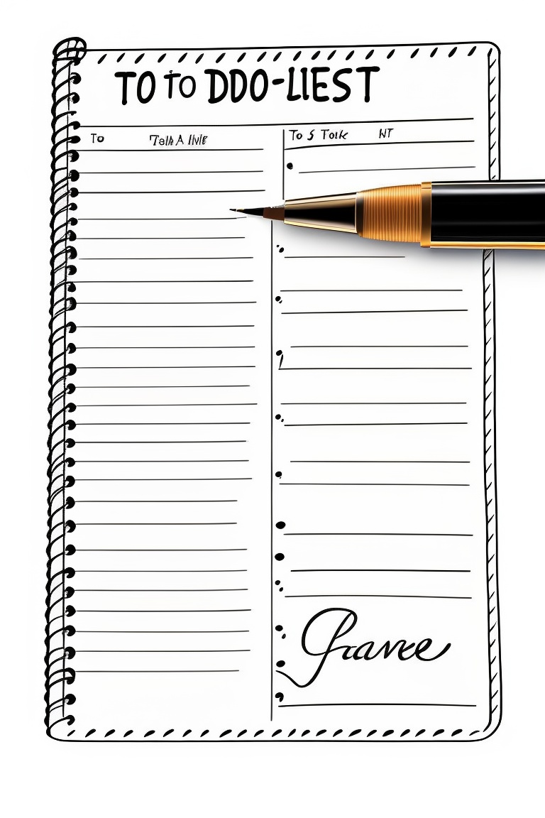 Lexica - Hand drawing outline pen ink illustration of to-do list ...