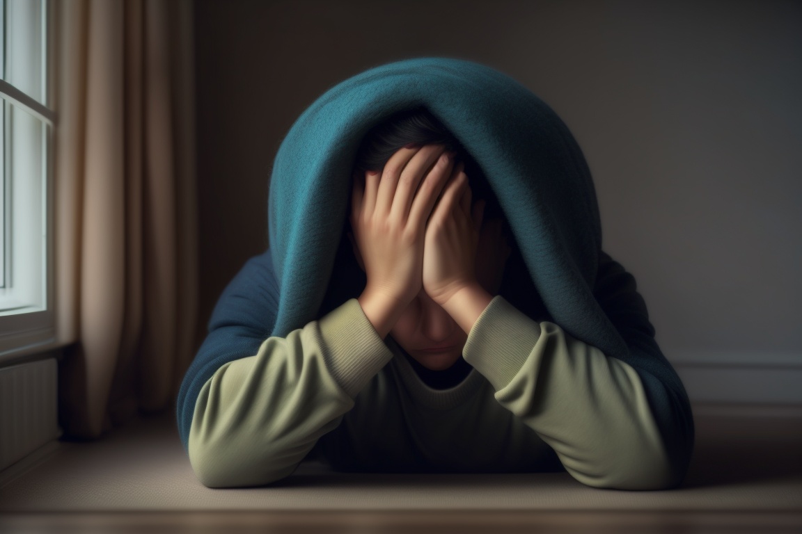 Lexica - An image of someone struggling with depression, such as a ...