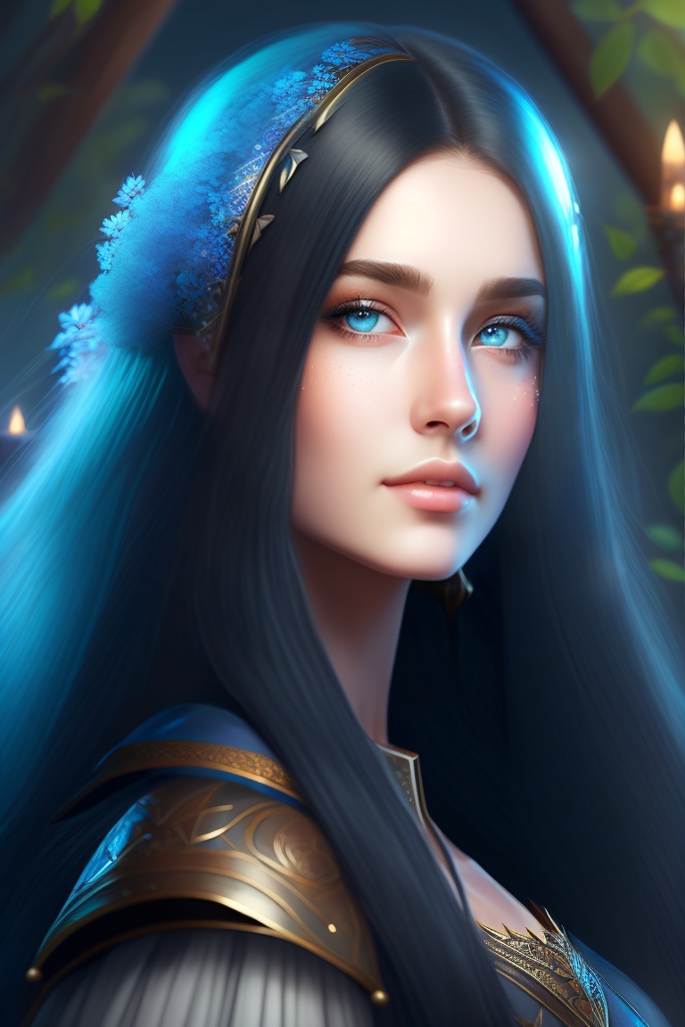 Lexica Deep Dark Fantasy Girl With Long Black Hair White Pepper Skin Blue Eyes Elf 8k 1864