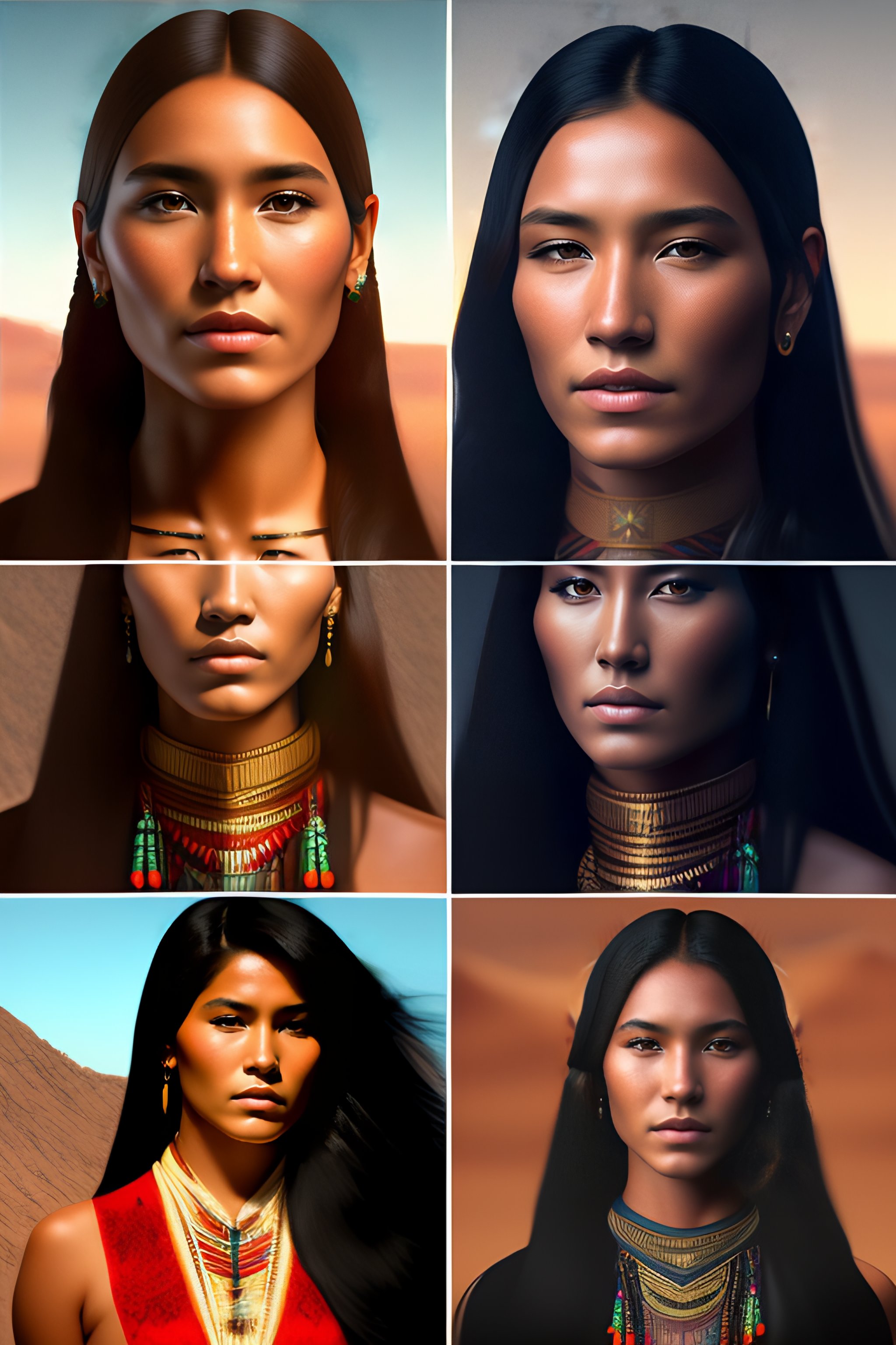 native american female facial features