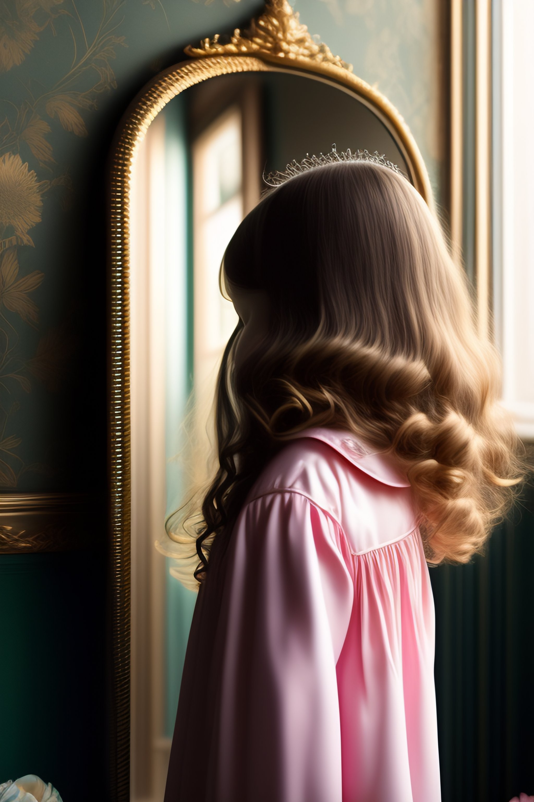 Lexica - Girl at the mirror