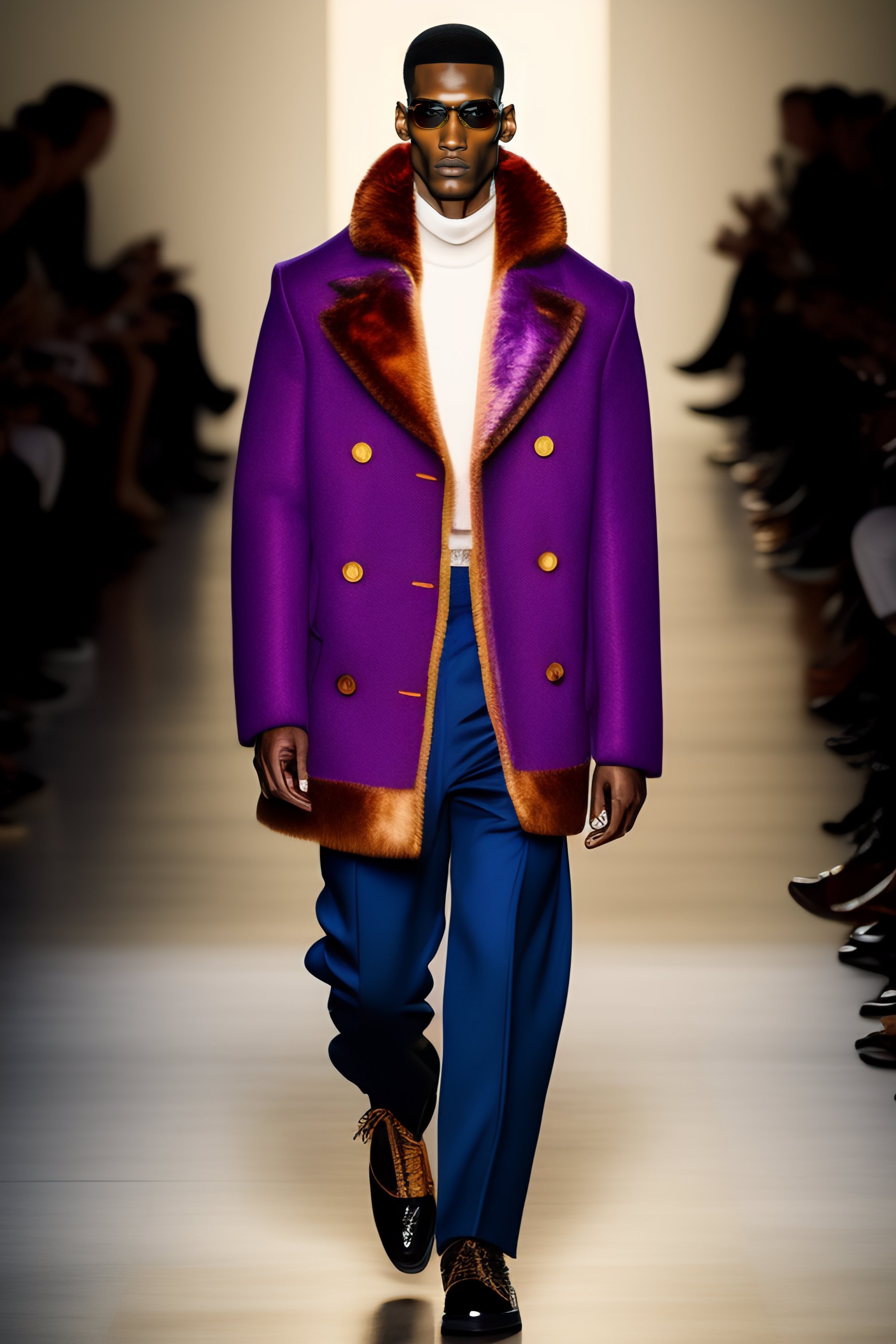Lexica - Male model walking dow the catwalk, fashion, louis vuitton,  streetwear, virgil abloh