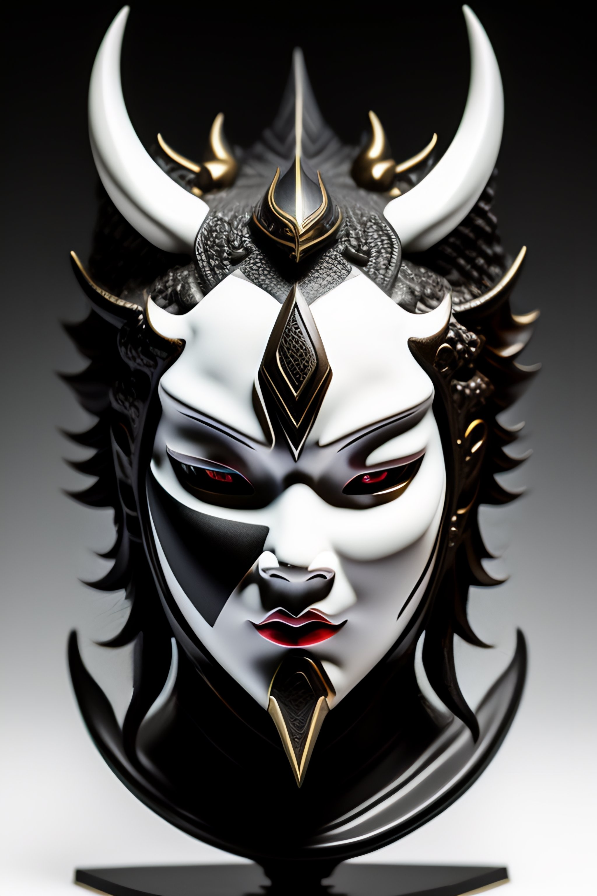 Lexica Only Oni Mask Cyberpunk White And Black 2dhighly Detailed Beautiful Organic Molding 2060