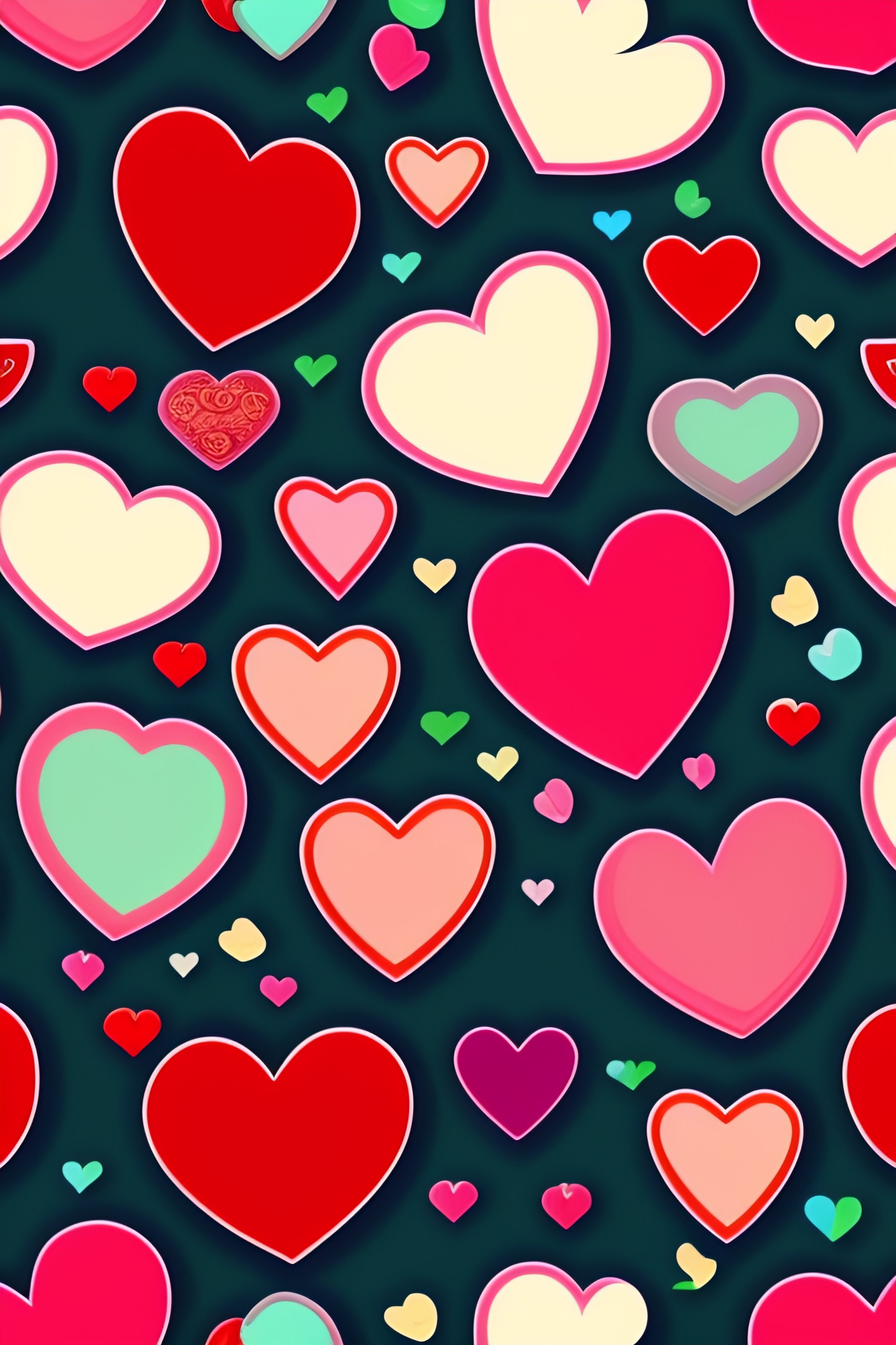 Lexica - Valentine's day hearts illustration seamless pattern, high ...