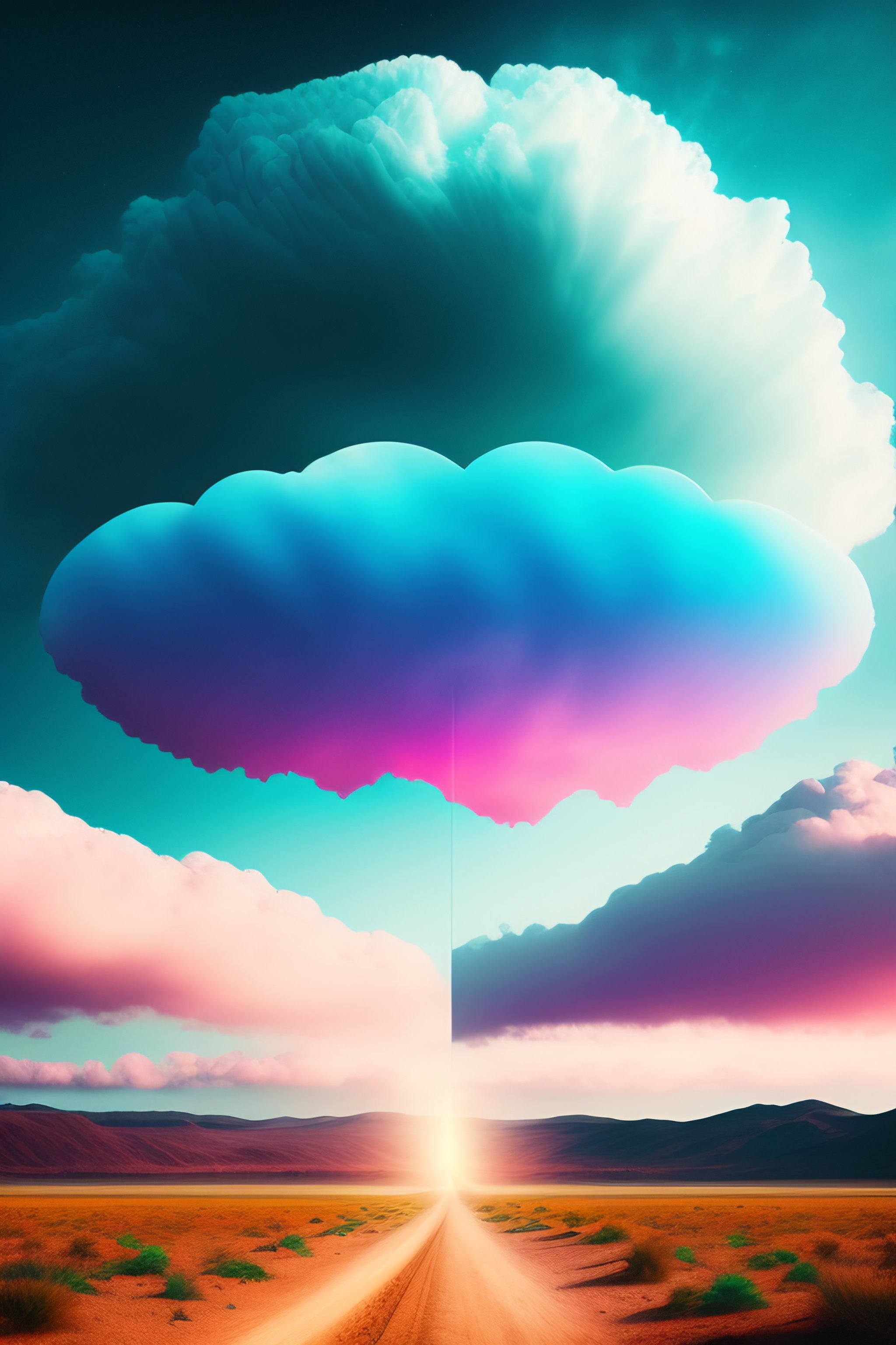 Lexica - Album cover art of clouds that are shaped as Broken Hearts
