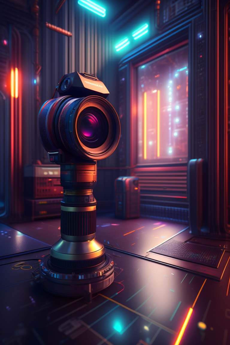 Lexica A scene where a DSLR camera stands on a tall and stable tripod