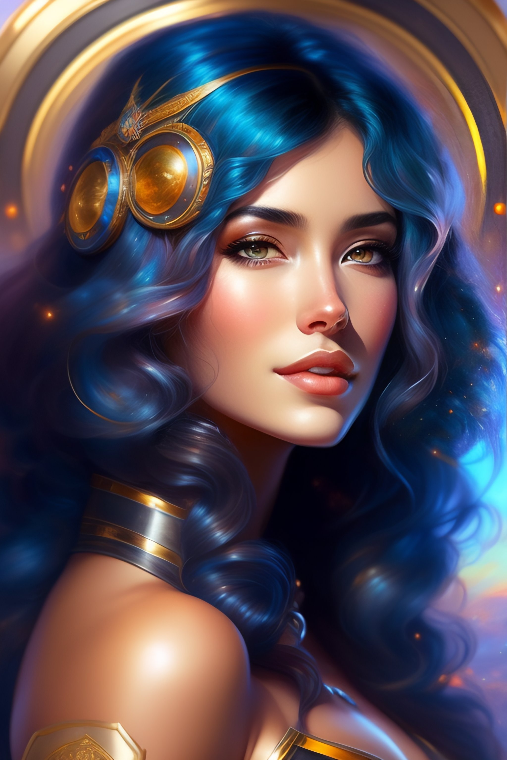 Lexica - A beautiful space adventurer, detailed golden brown eyes ...