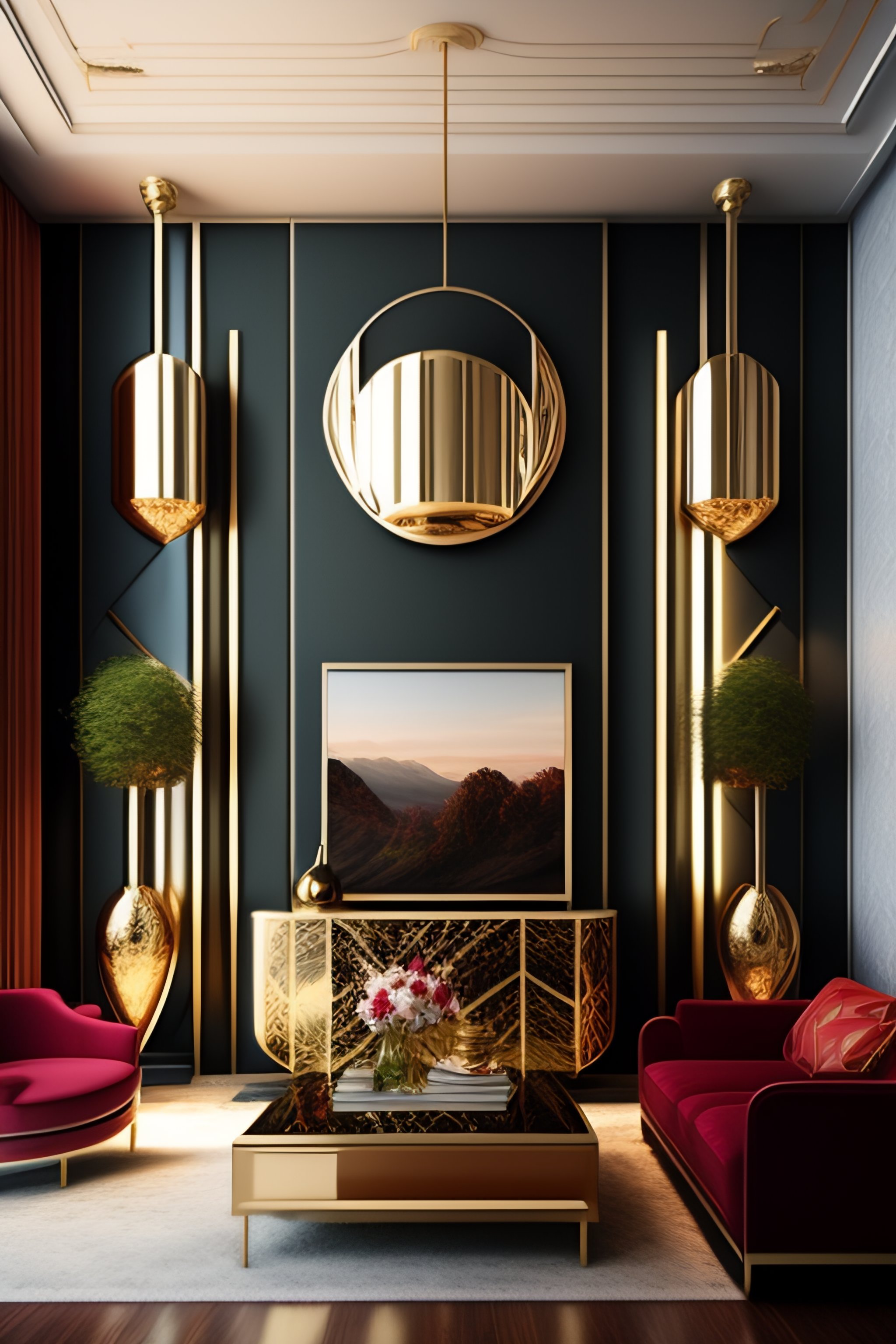 Lexica - Interior living room art deco style intrincate