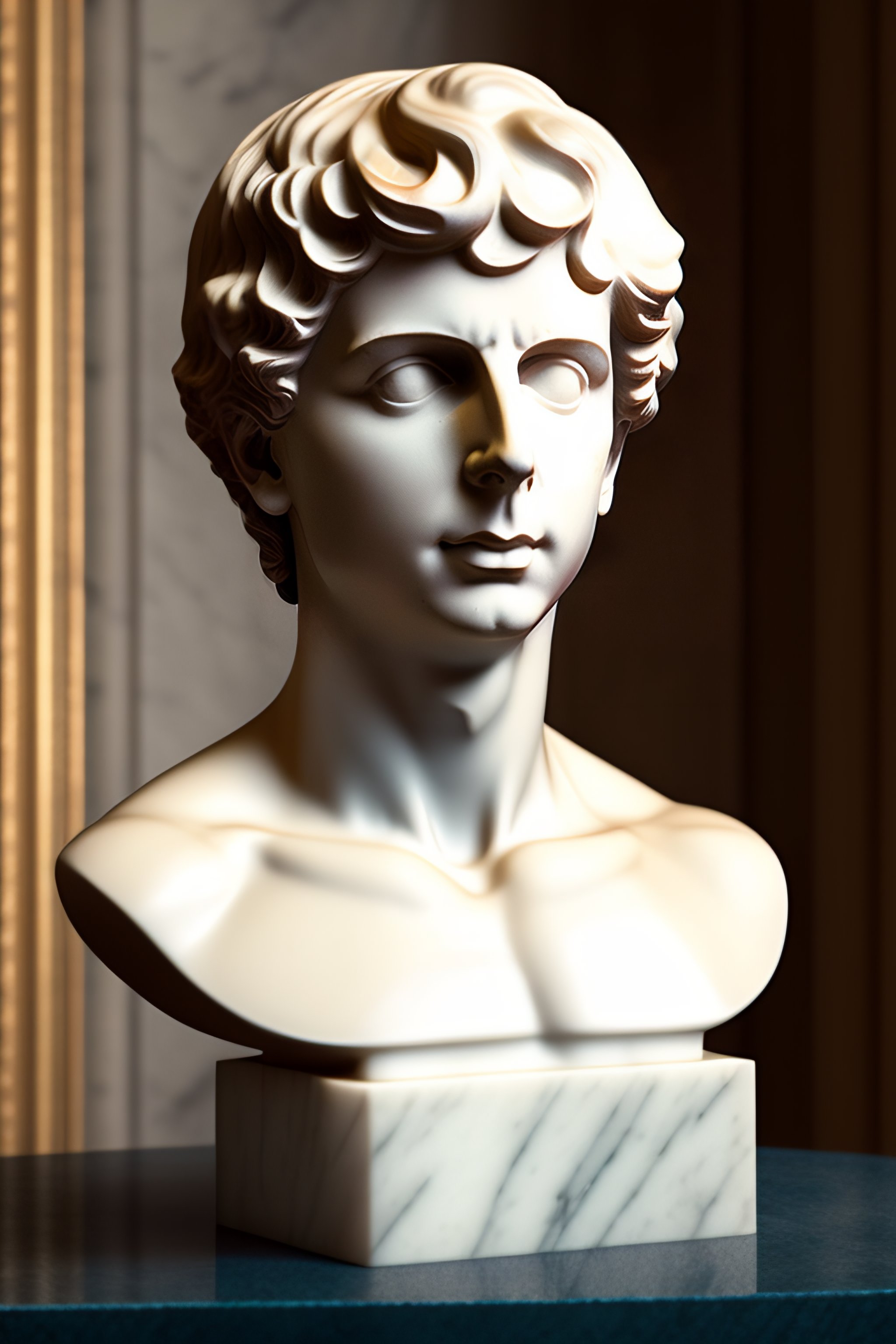 Lexica A marble statue of michael cera