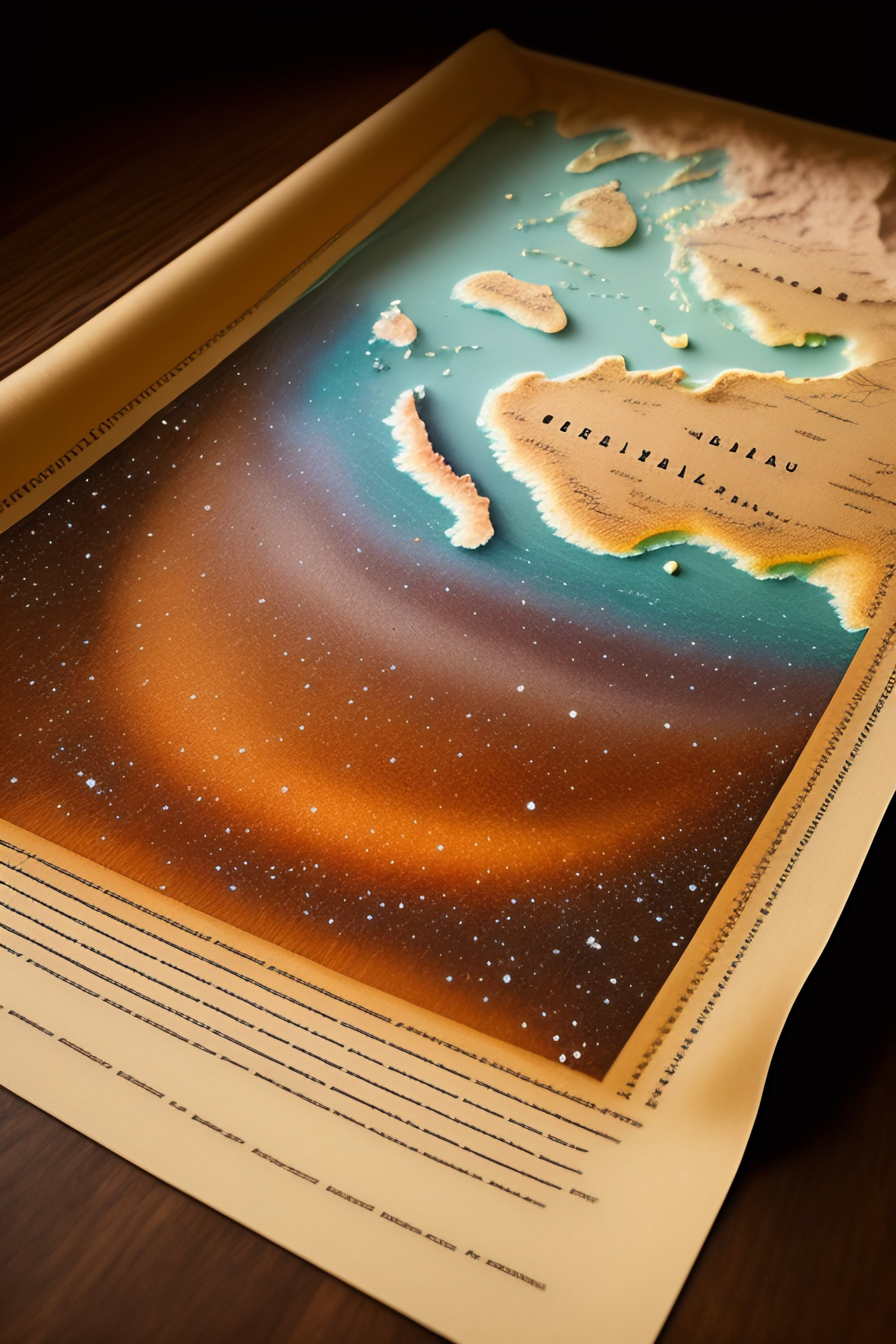 Lexica - Map of universe on old paper