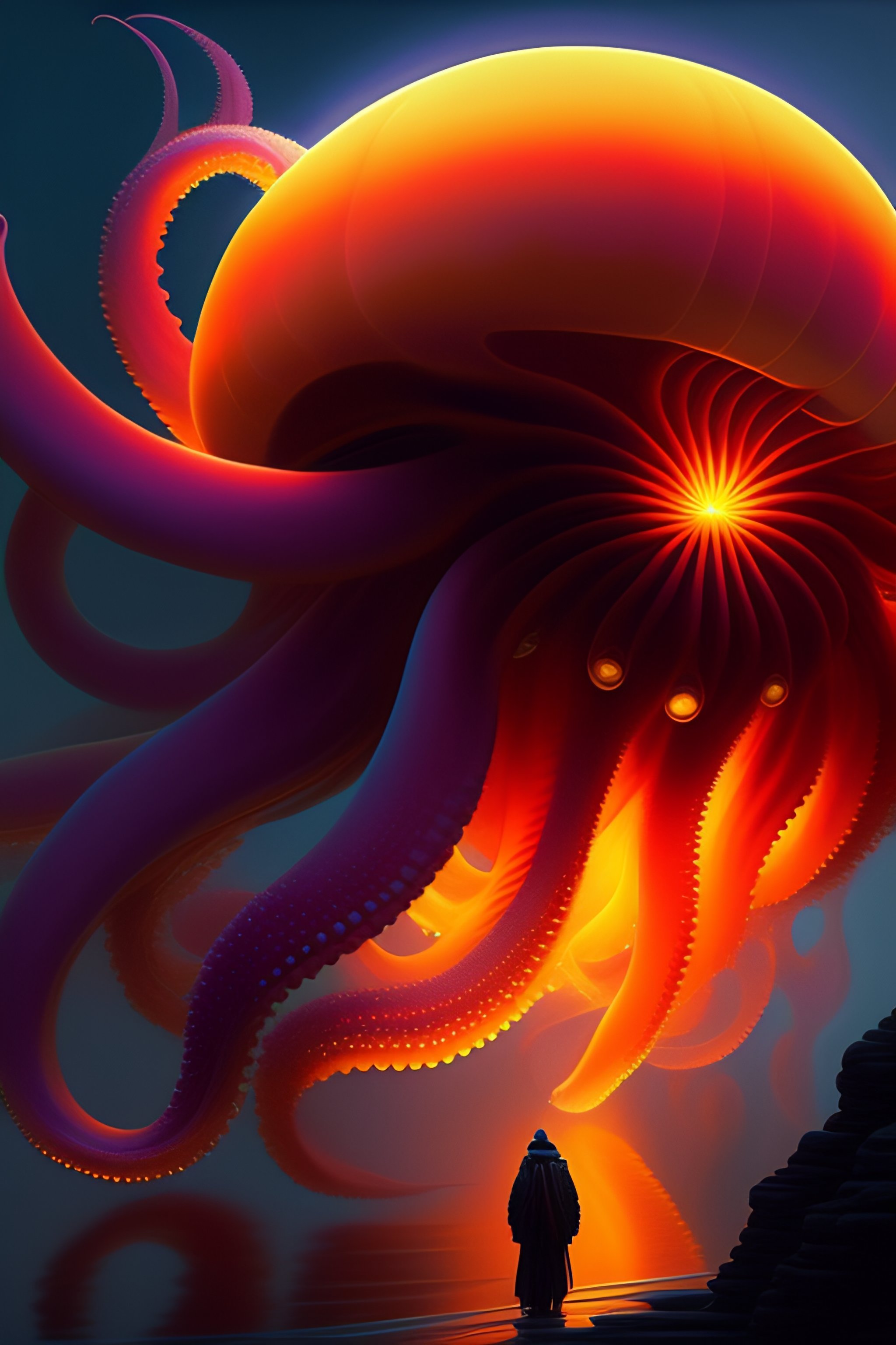 Lexica - Octopus, ethereal, neon, extremely high detail, complex ...