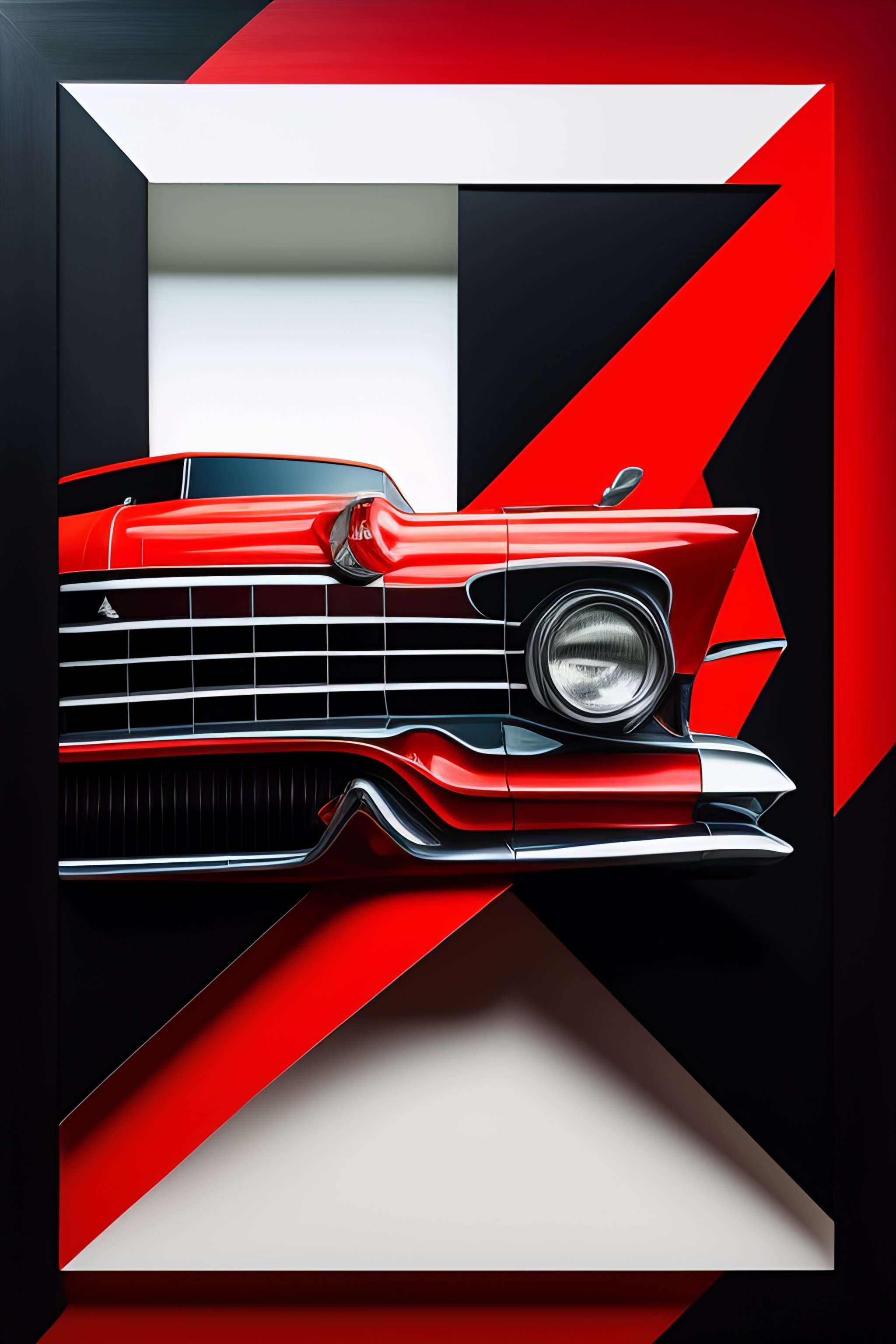 Lexica - Lowrider crash test, collage paper and tape, black and red oil ...