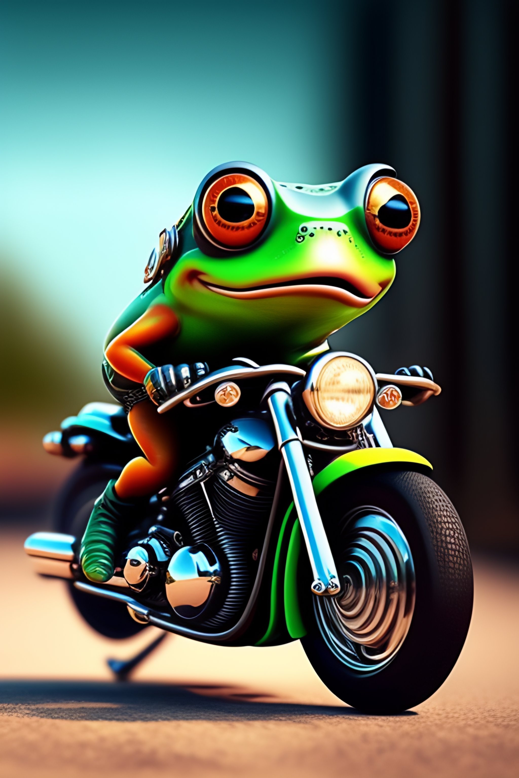 Crazy Frog on One Wheel Motorcycle Dead · Creative Fabrica