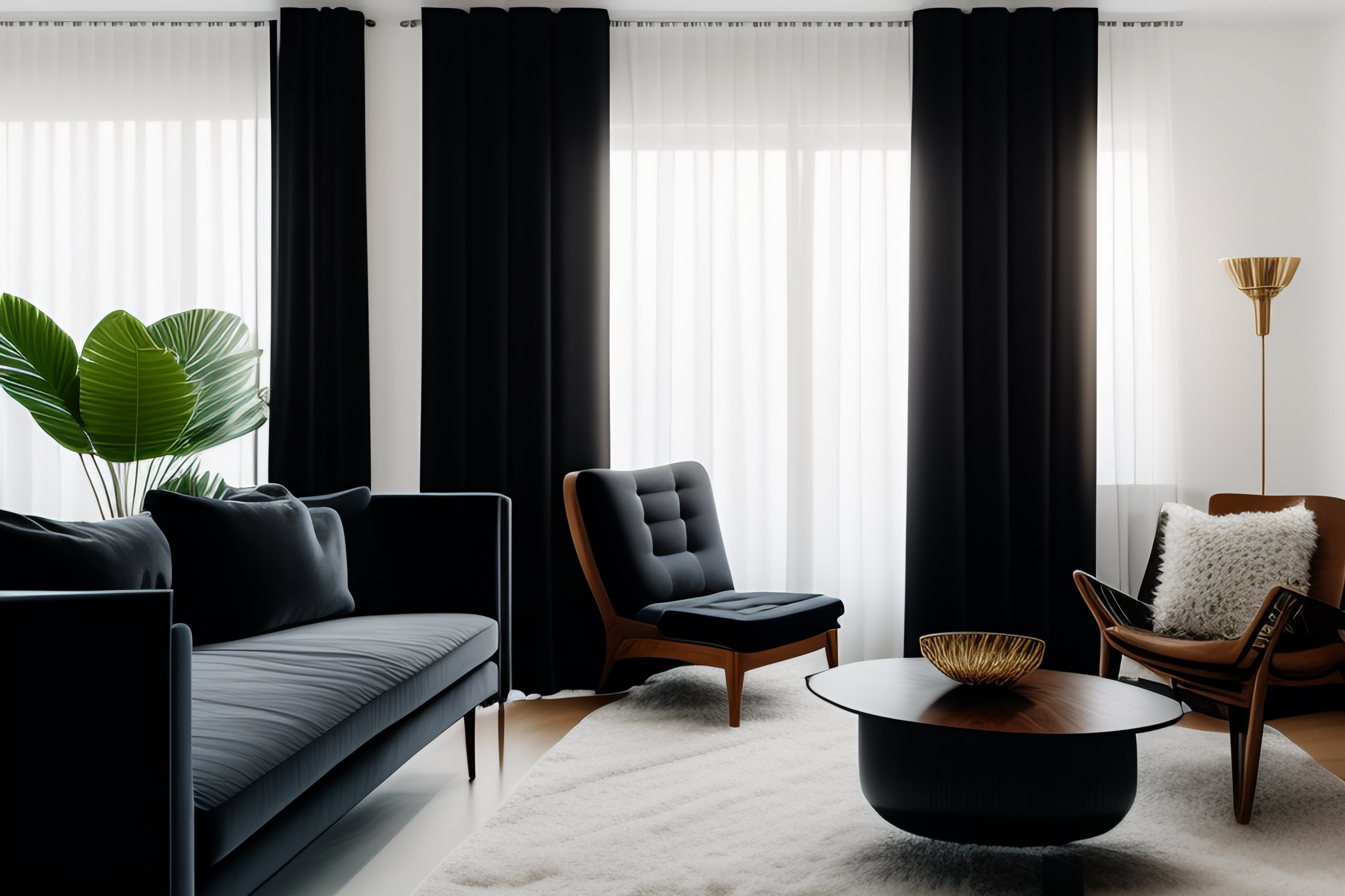 Black Curtains Living Room