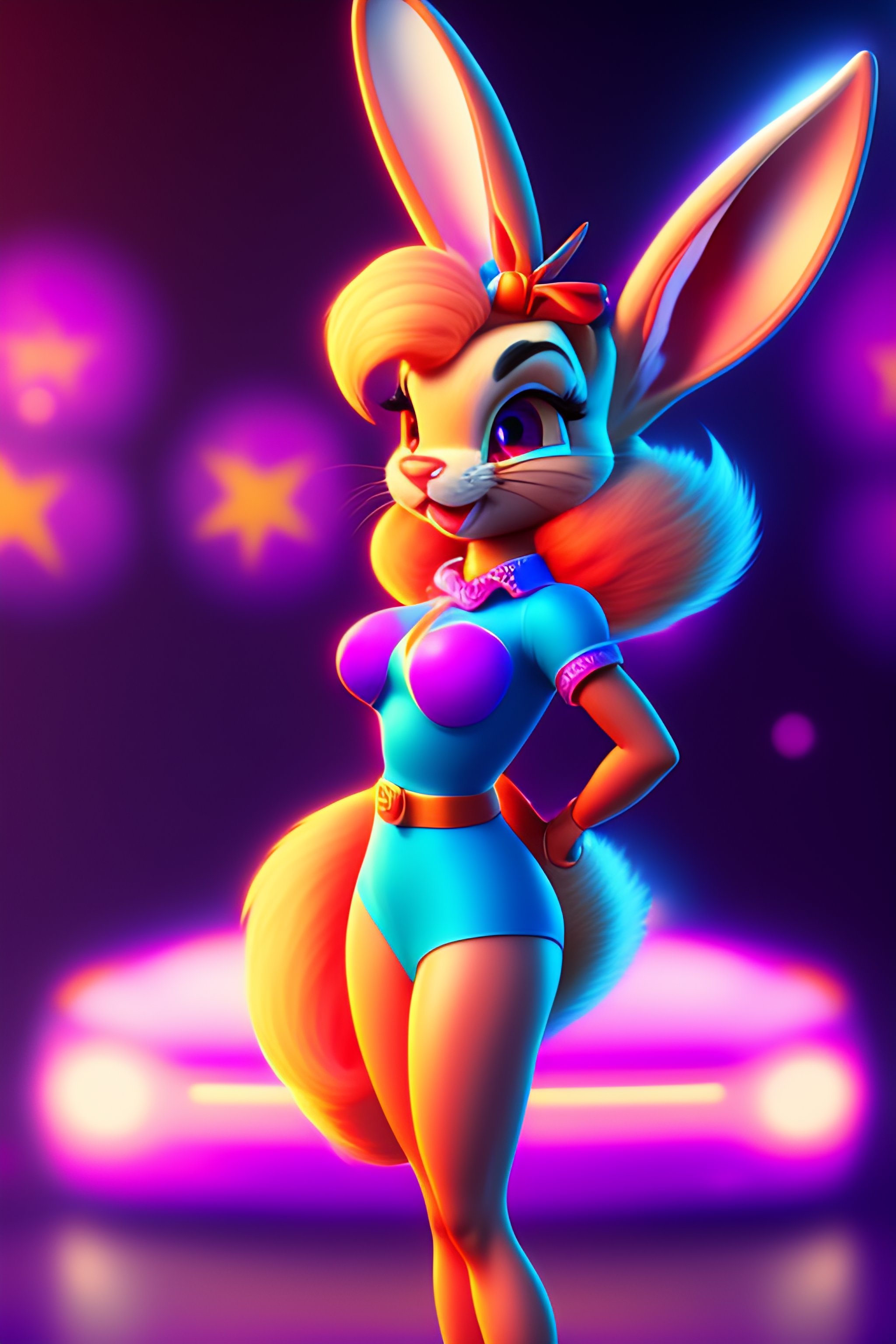 Lexica - Europe Lola Bunny from Looney Tunes, full body, incredible  details, glowing pink aura, cinematic, photorealistic, divine energy, --ar  2:3