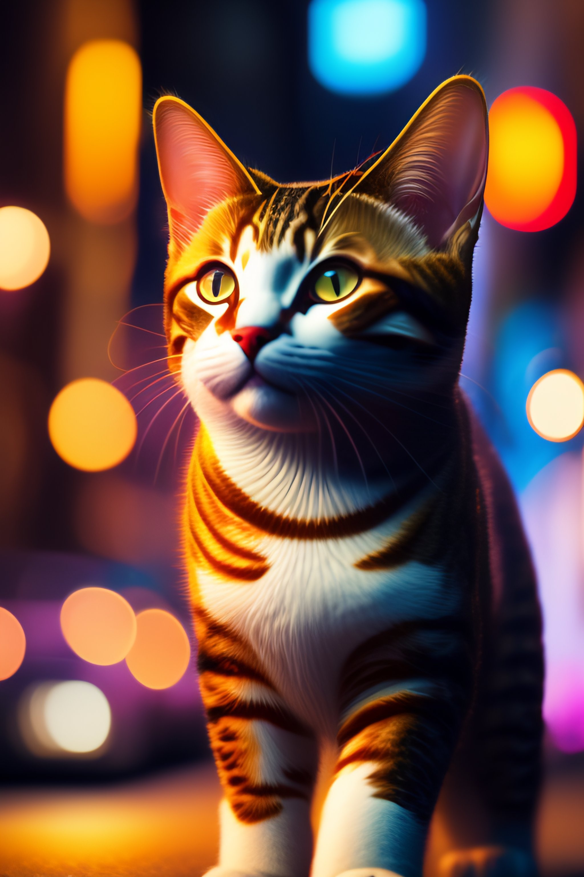 Lexica - Hyperdetailed cinematic portrait cat looking at a low angle ...